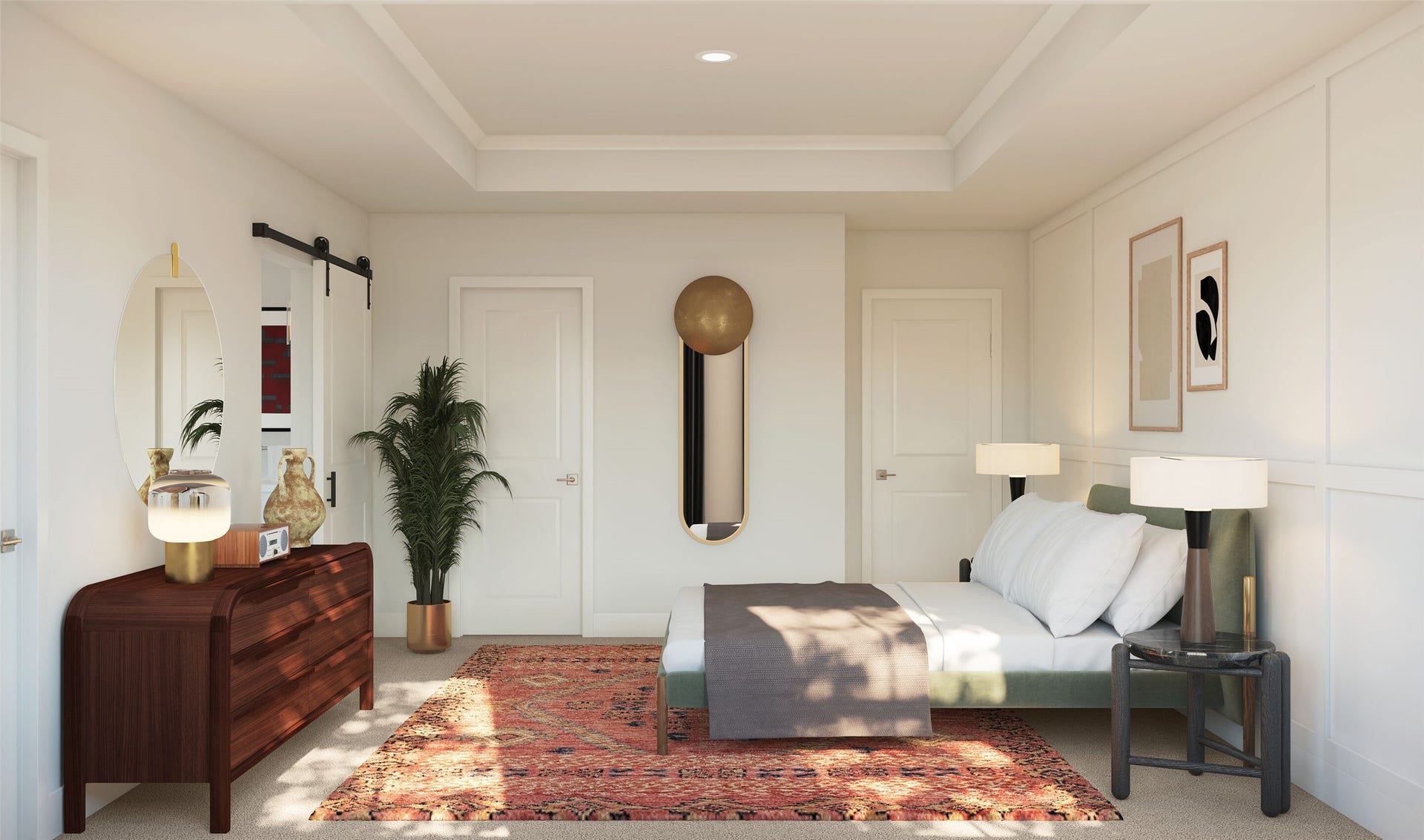 4502 Leon Meadow Lane, Houston, TX 77048 Secluded primary suite (*Artist rendering used for illustration purposes only. Colors/finishes may differ from the ones currently selected in the home.)