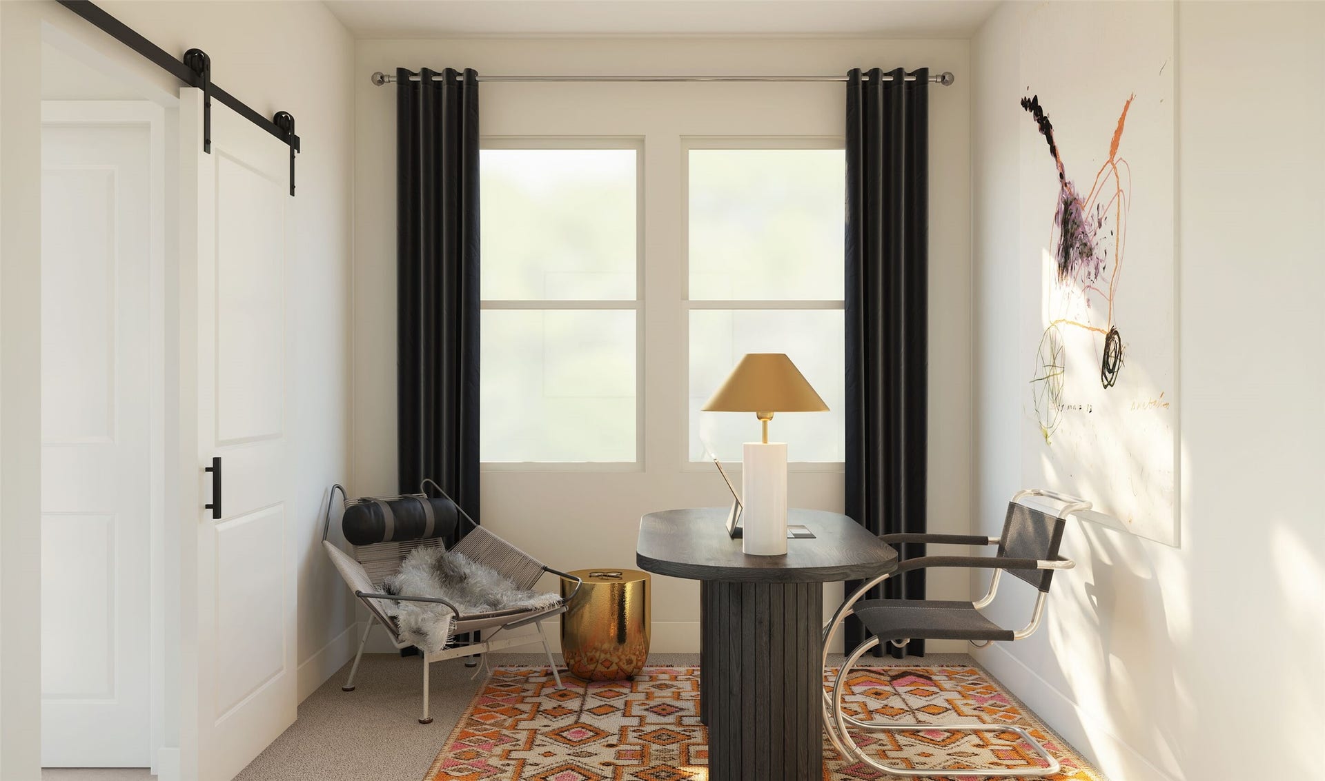 4502 Leon Meadow Lane, Houston, TX 77048 Private home office (*Artist rendering used for illustration purposes only. Colors/finishes may differ from the ones currently selected in the home.)