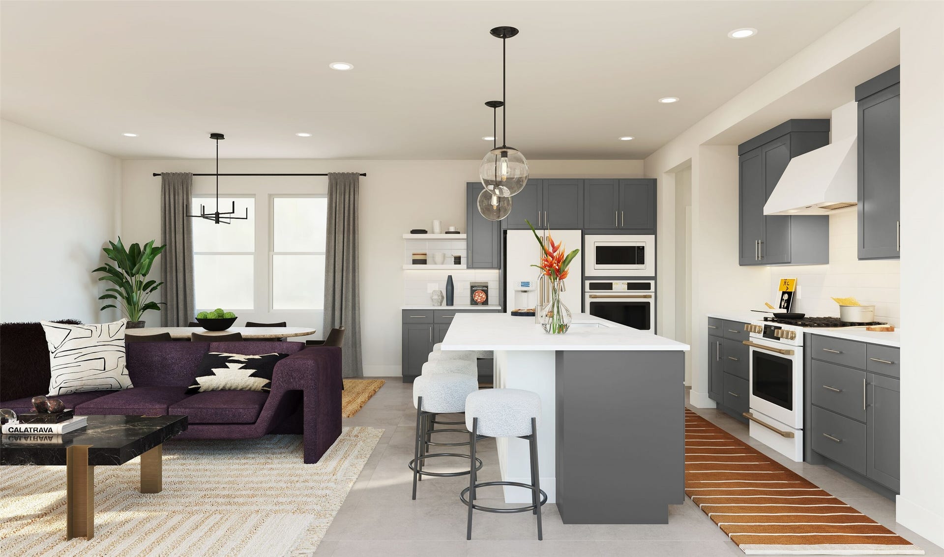 4502 Leon Meadow Lane, Houston, TX 77048 Lovely kitchen (*Artist rendering used for illustration purposes only. Colors/finishes may differ from the ones currently selected in the home.)
