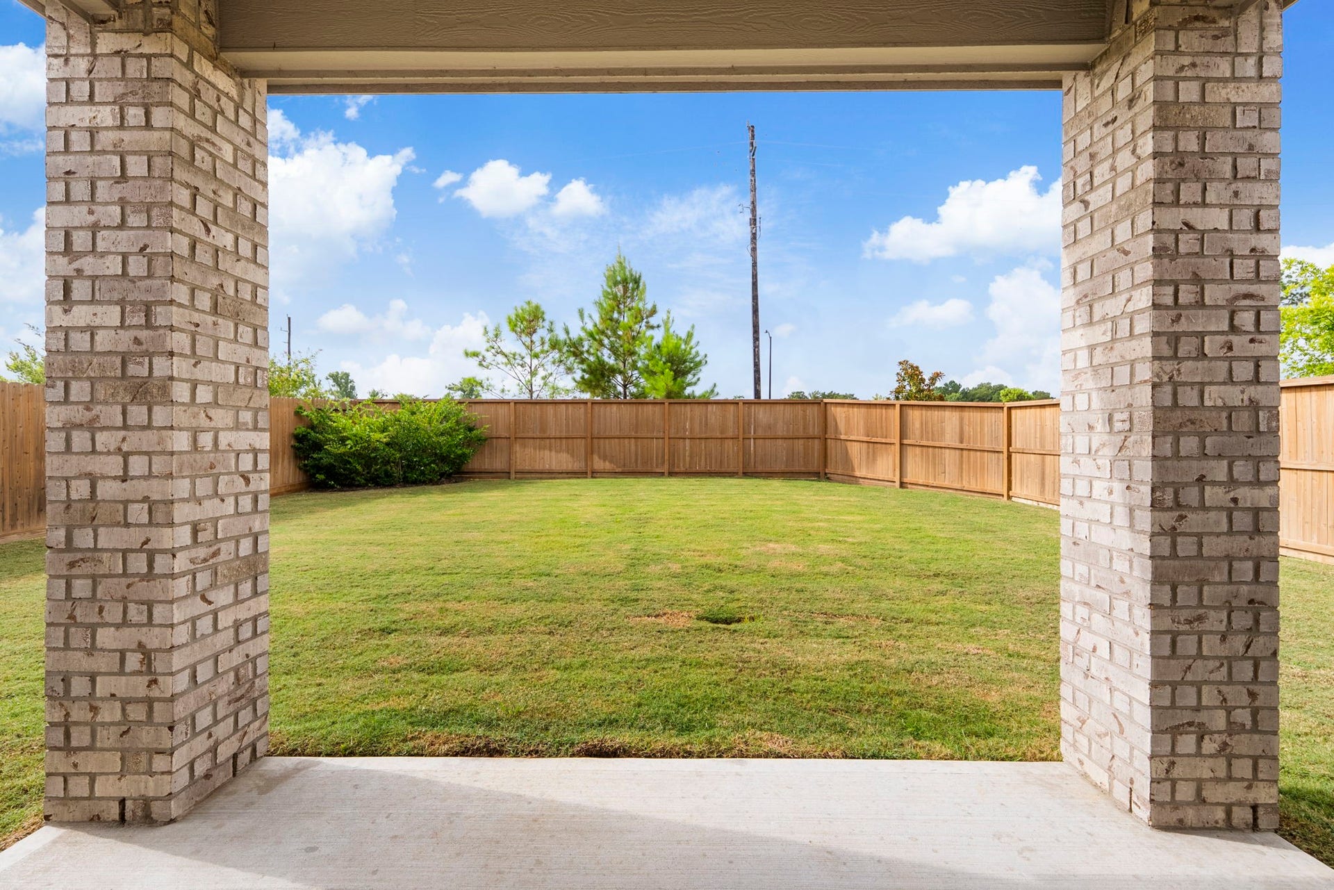 Patio with backyard view