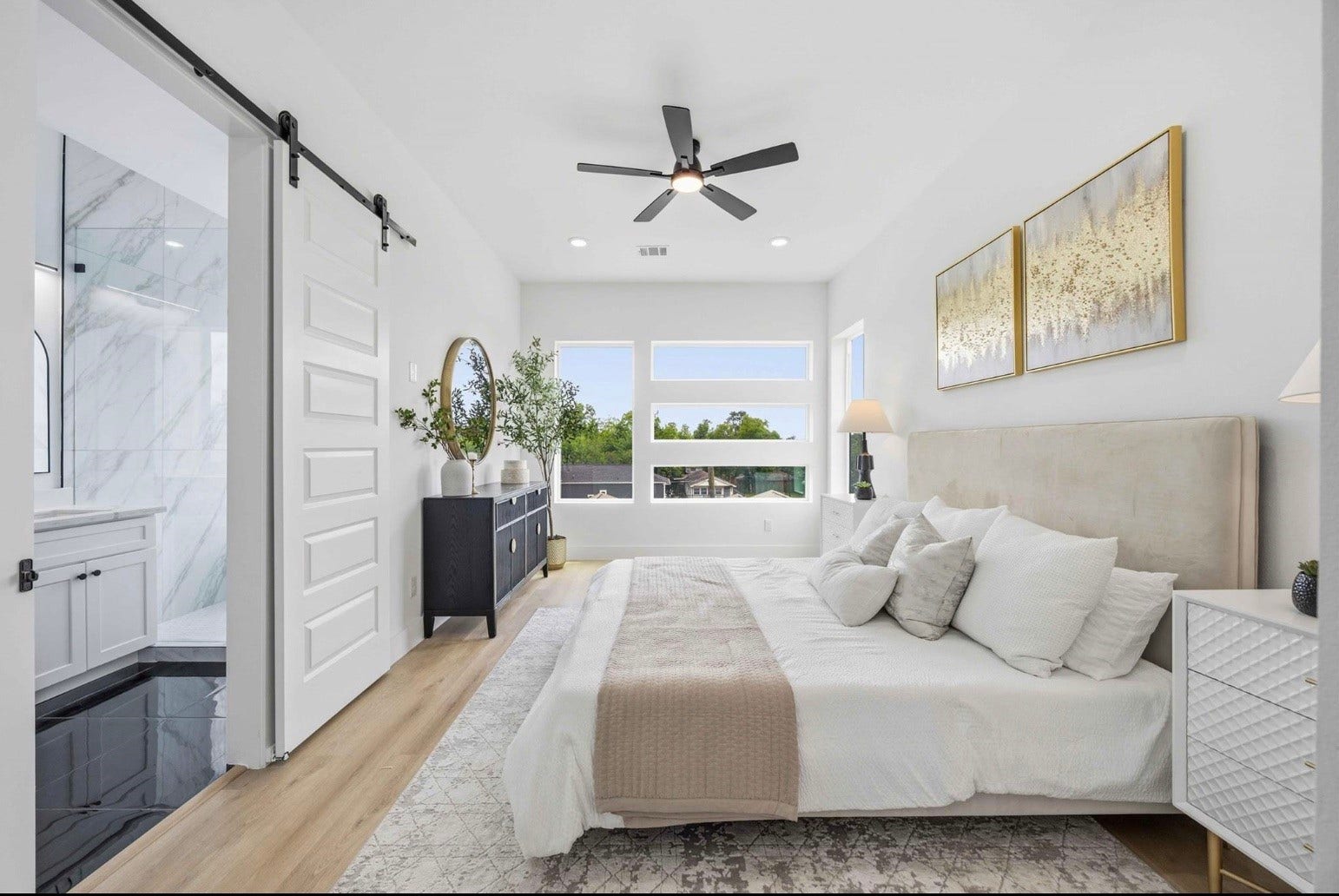3103 Lelia Street, #B, Houston, TX 77026 Listing photos are of a neighboring unit and include professional staging. Staging, furniture, and dcor are not included with the property. Photos are intended to showcase the floor plan and design; actual finishes may vary.