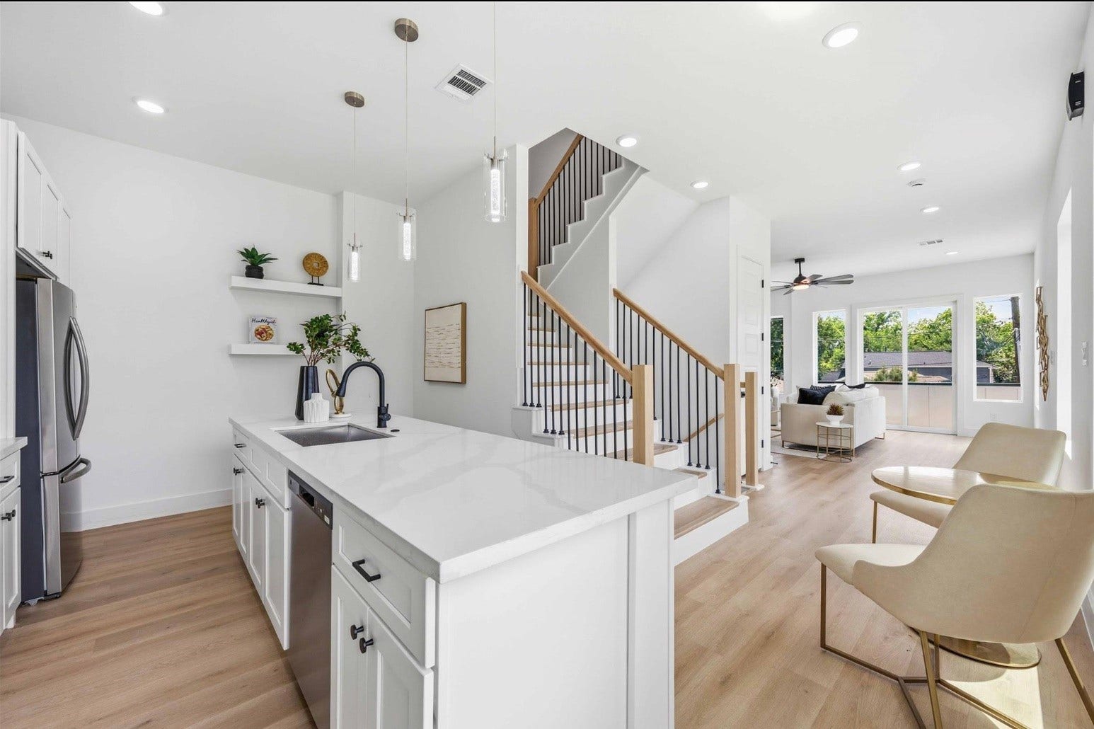 3103 Lelia Street, #B, Houston, TX 77026 Listing photos are of a neighboring unit and include professional staging. Staging, furniture, and dcor are not included with the property. Photos are intended to showcase the floor plan and design; actual finishes may vary.