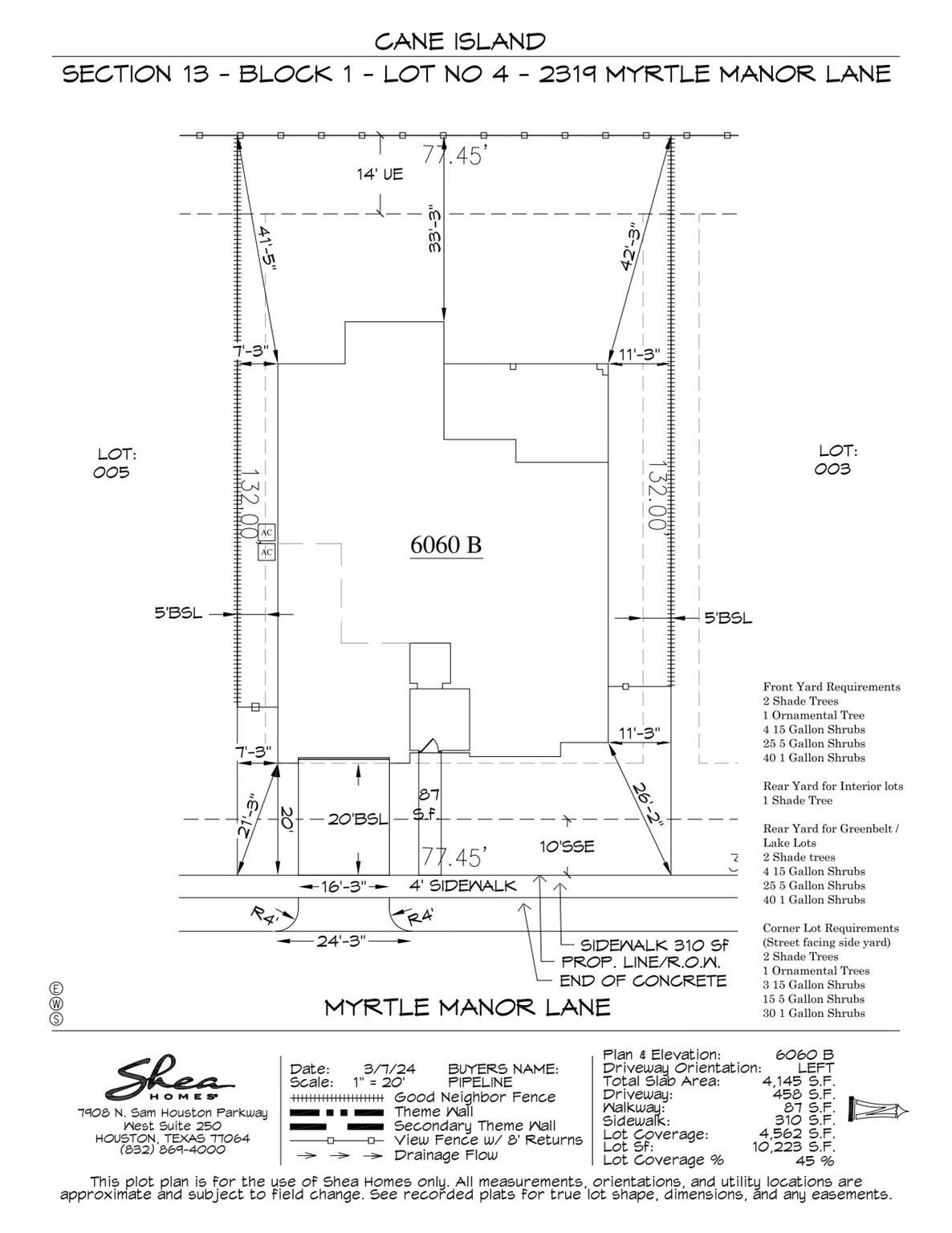 2319 Myrtle Manor Lane, Katy, TX 77493 Survey