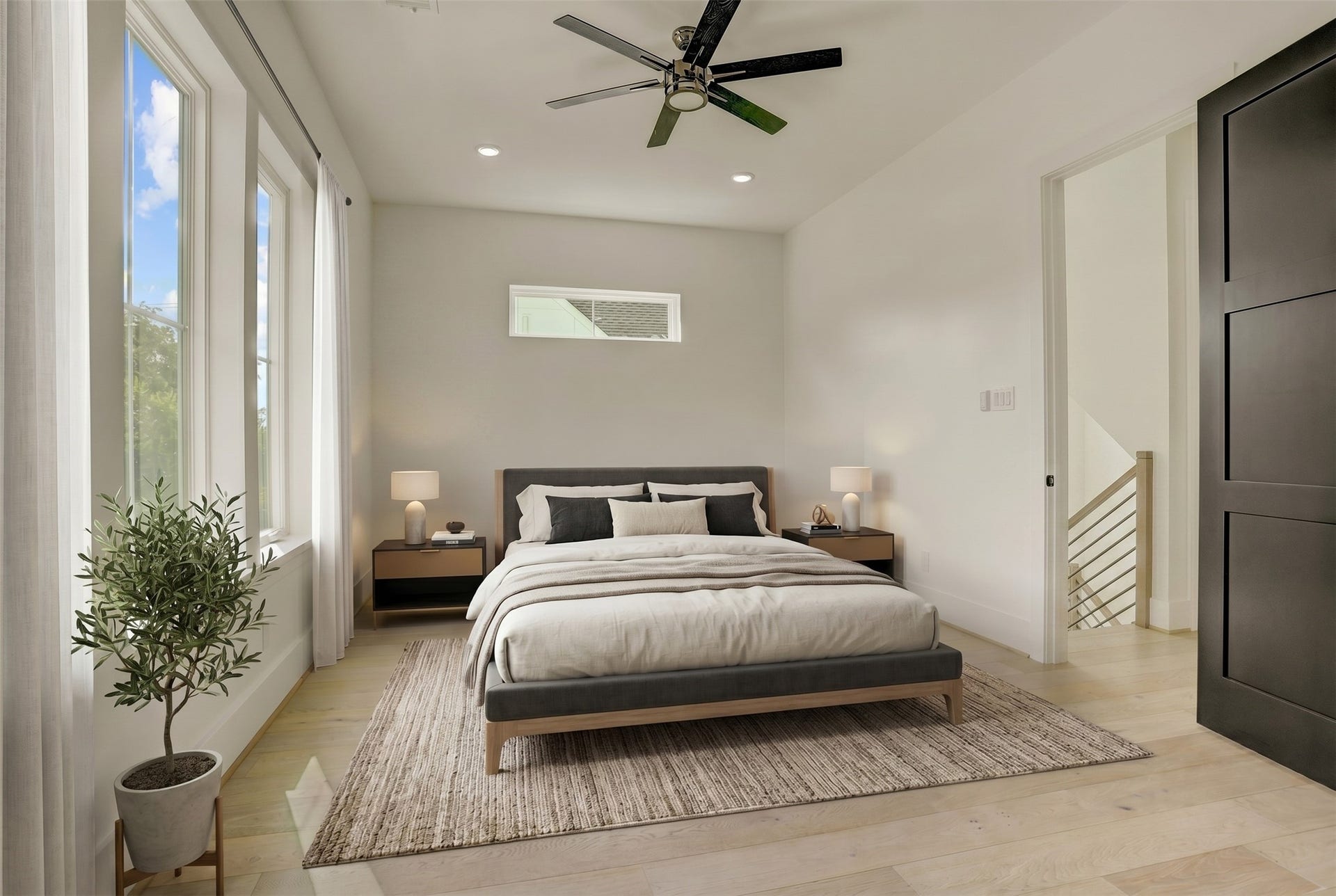 1907 Lauderdale Street, Houston, TX 77030 An additional third-floor suite is located opposite the primary space. Virtually staged photo.