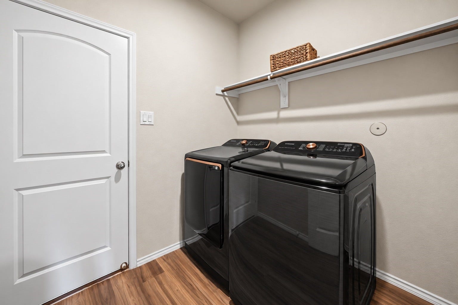 Convenient indoor utility room with a dedicated space for laundry, making everyday chores a little easier.

Virtually Enhanced