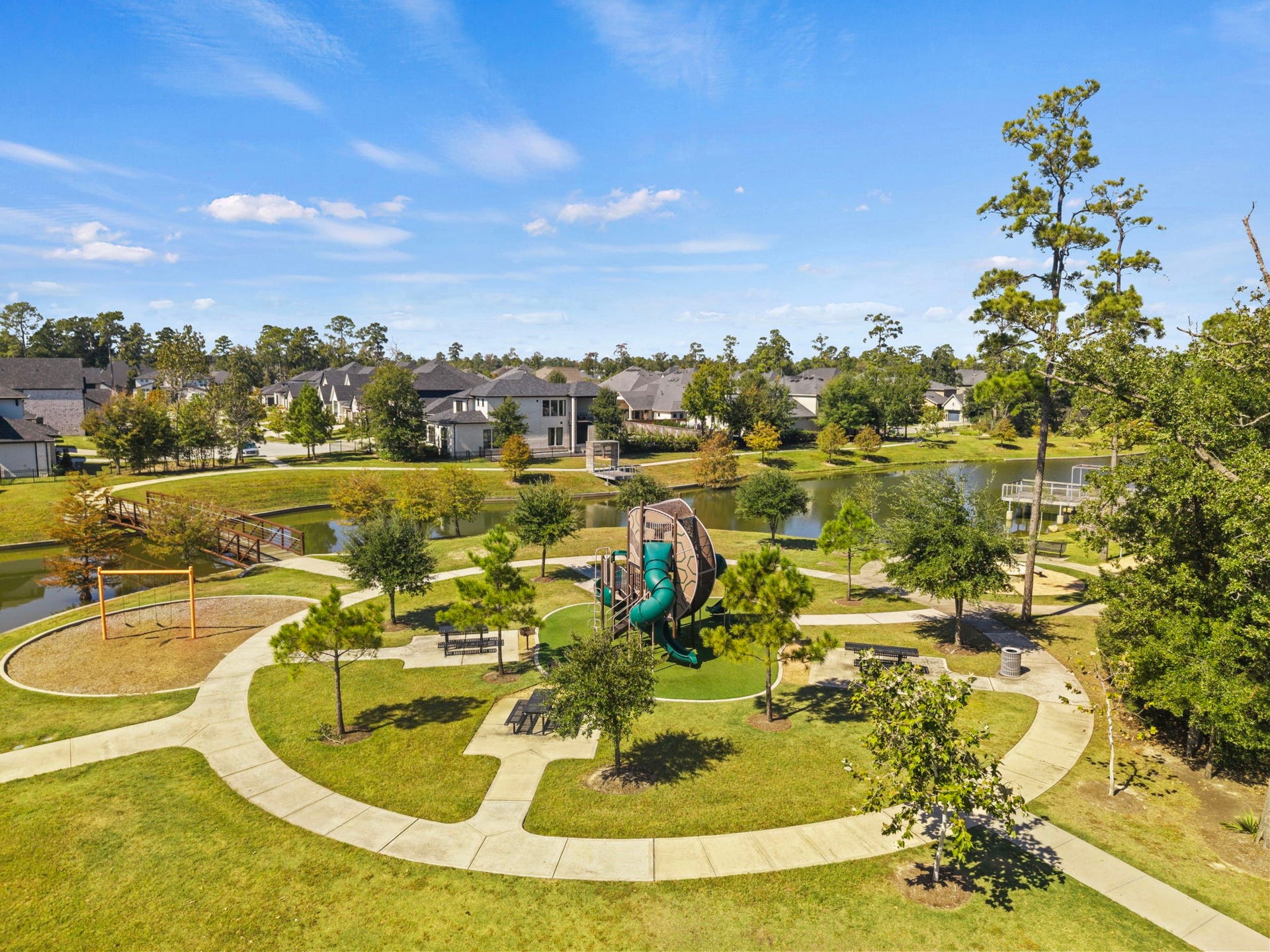 Multiple playgrounds throughout the gated community offer fun outdoor spaces for play, exploration, and making memories.
