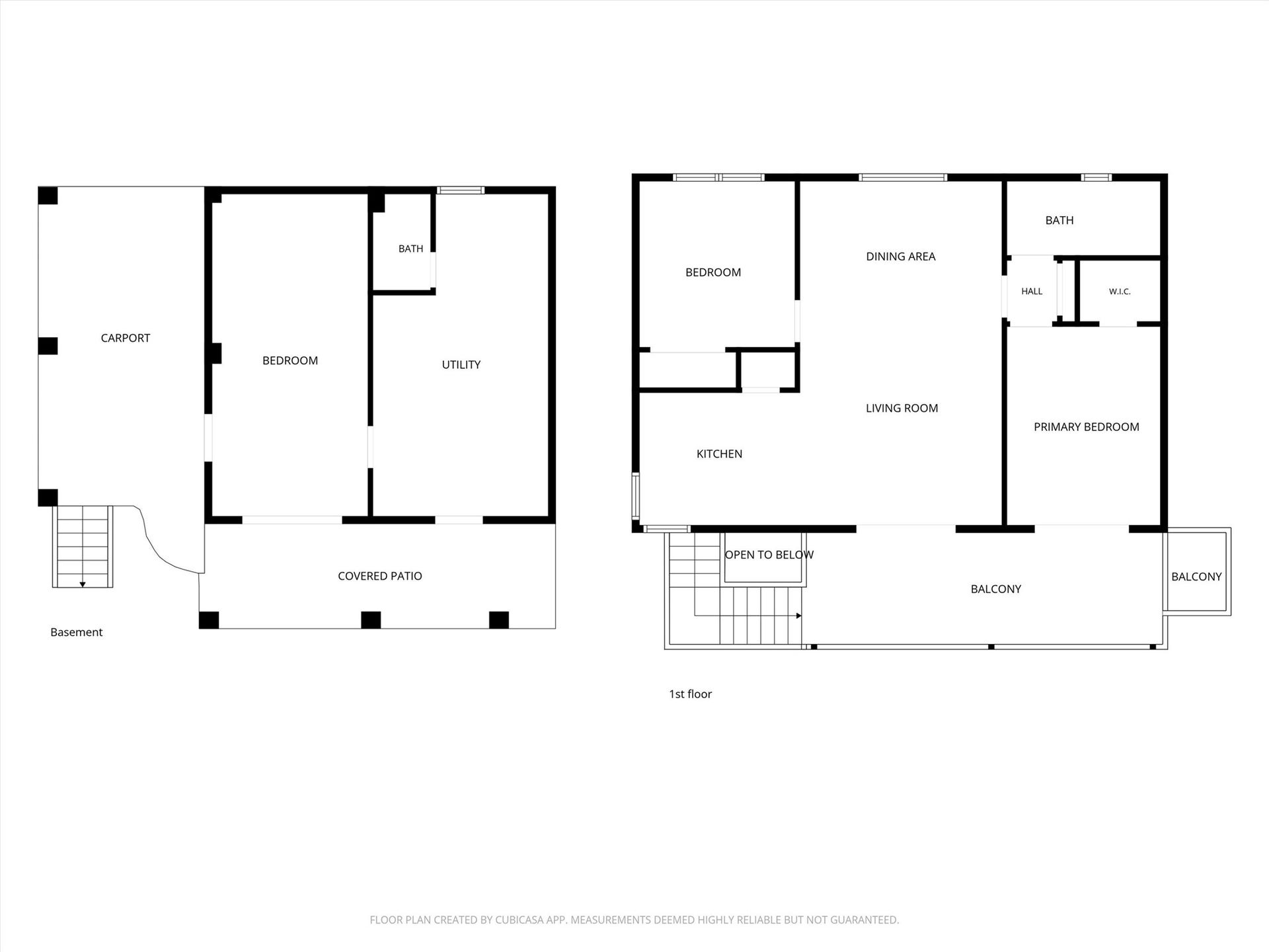 Floor plan of upstairs and downstairs
