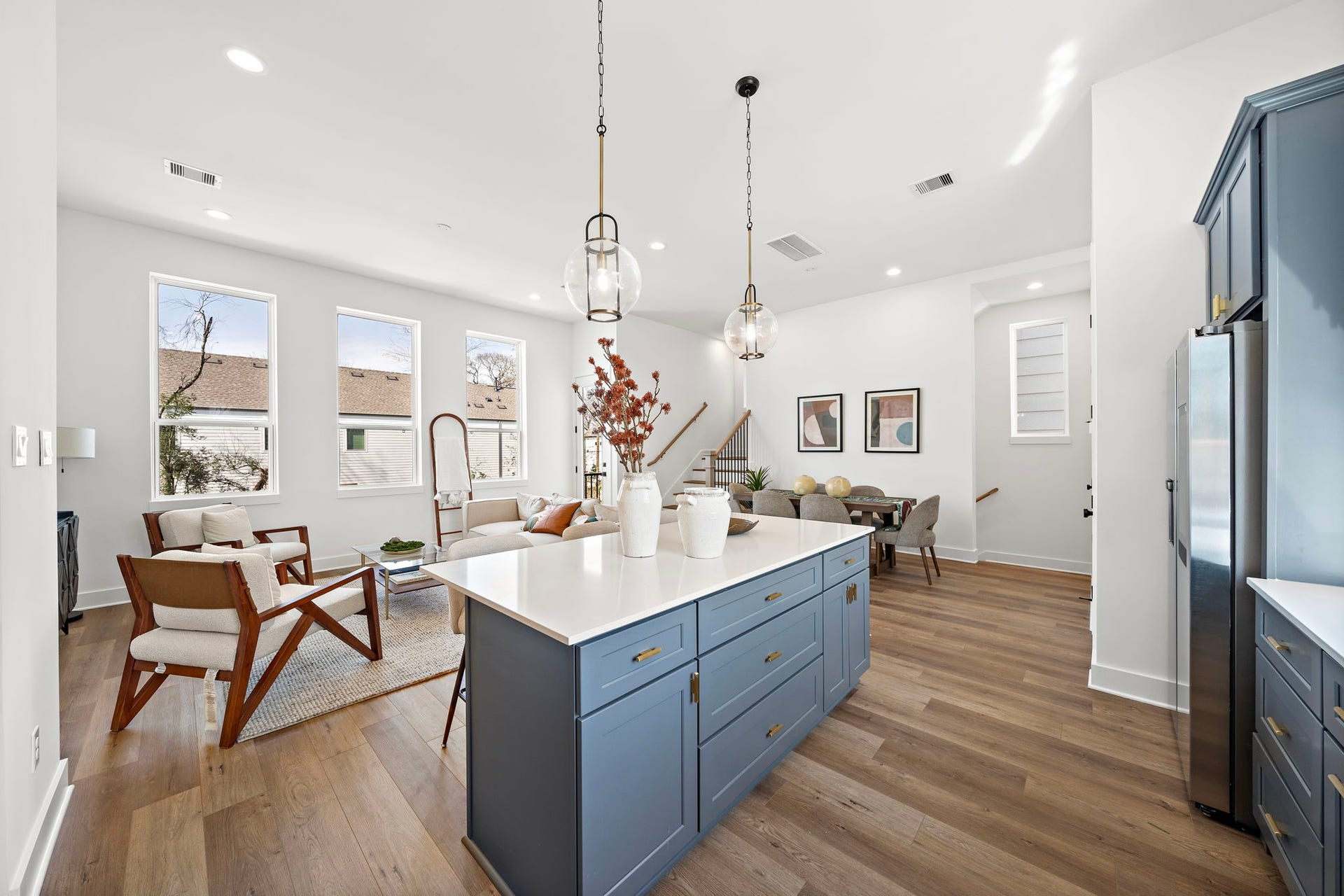 835 Elkhart Street, #E, Houston, TX 77091 This kitchen island offers ample cabinet space for all your storage needs.