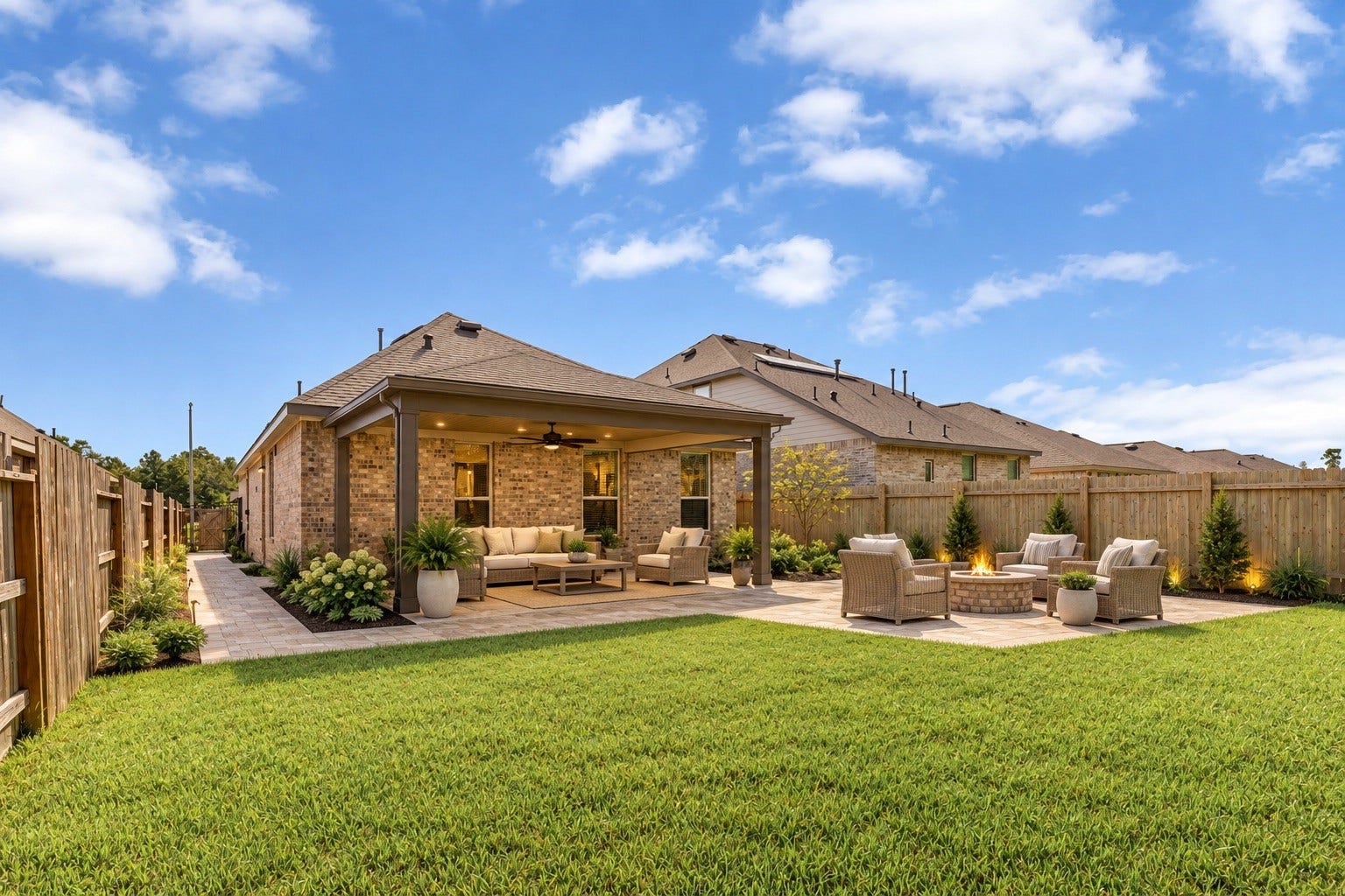 4241 Waterlily Spring Way, Porter, TX 77365 Virtually designed backyard space.