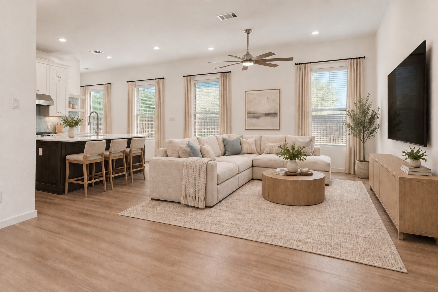 4241 Waterlily Spring Way, Porter, TX 77365 Virtually staged living room.