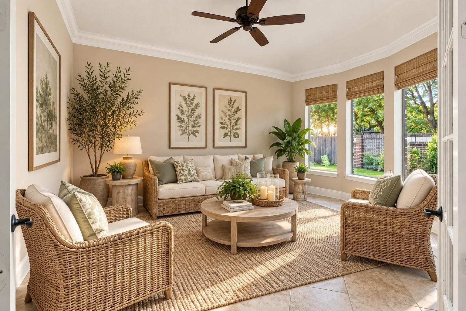 Virtually staged sunroom.