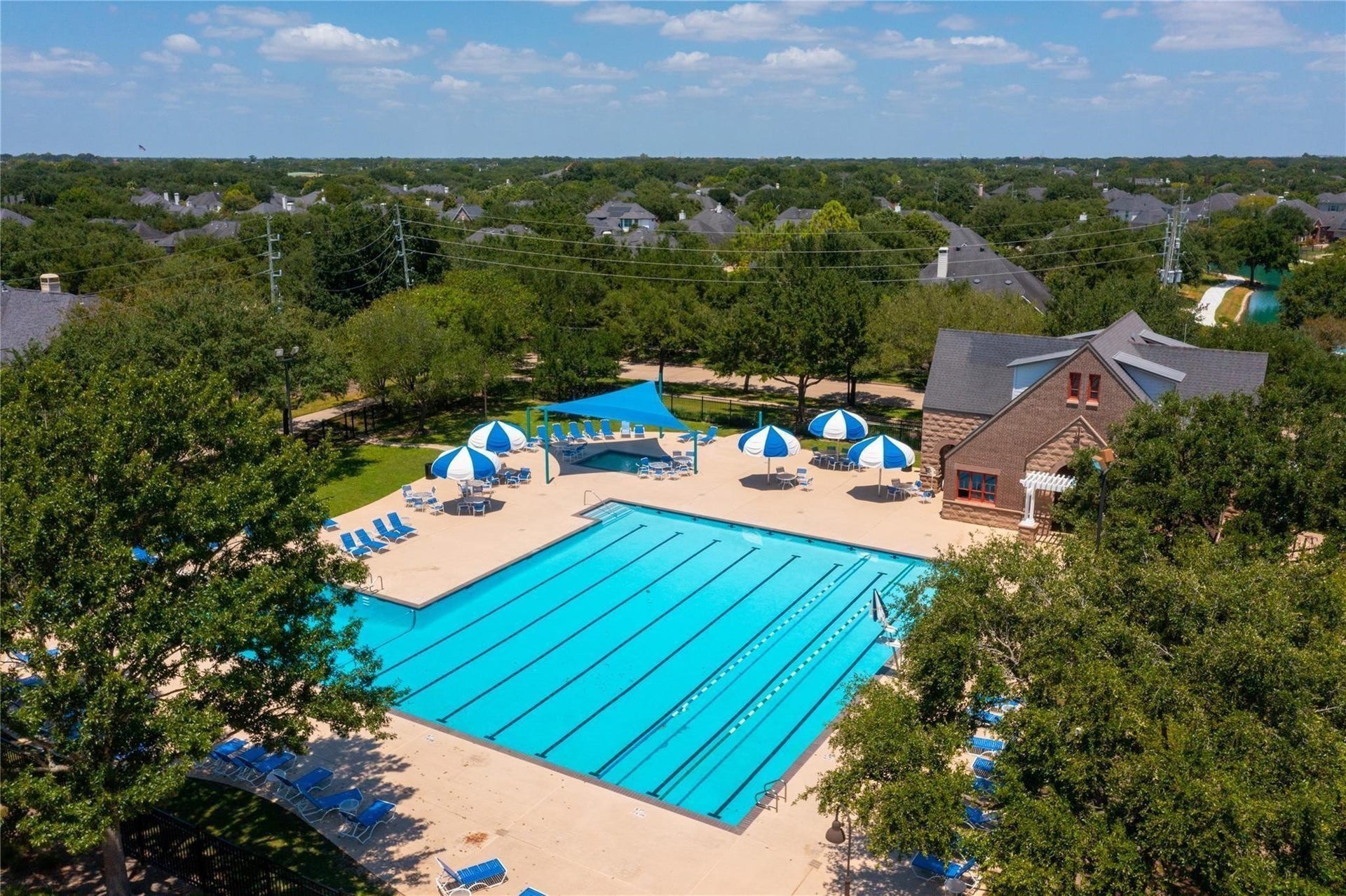 One of Grand Lake's many community pools: swim team pool is a short walk up the walking trail.