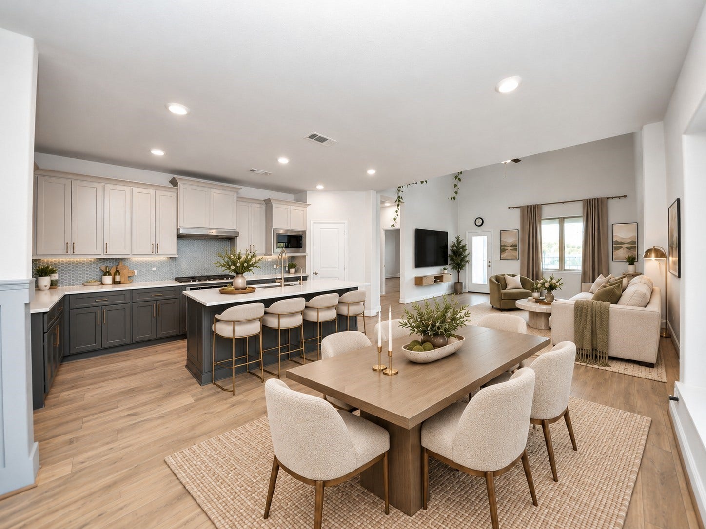4251 Colony Lane, Missouri City, TX 77459 Virtually staged kitchen-dining combo.
