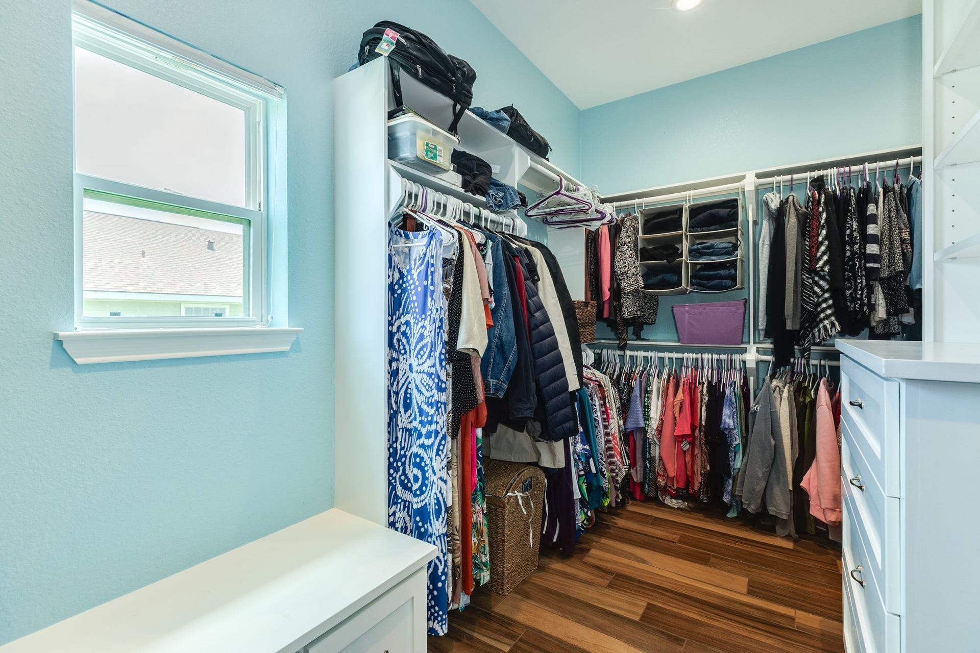 18502 E De Vaca, Galveston, TX 77554 Walk in closet with built ins.