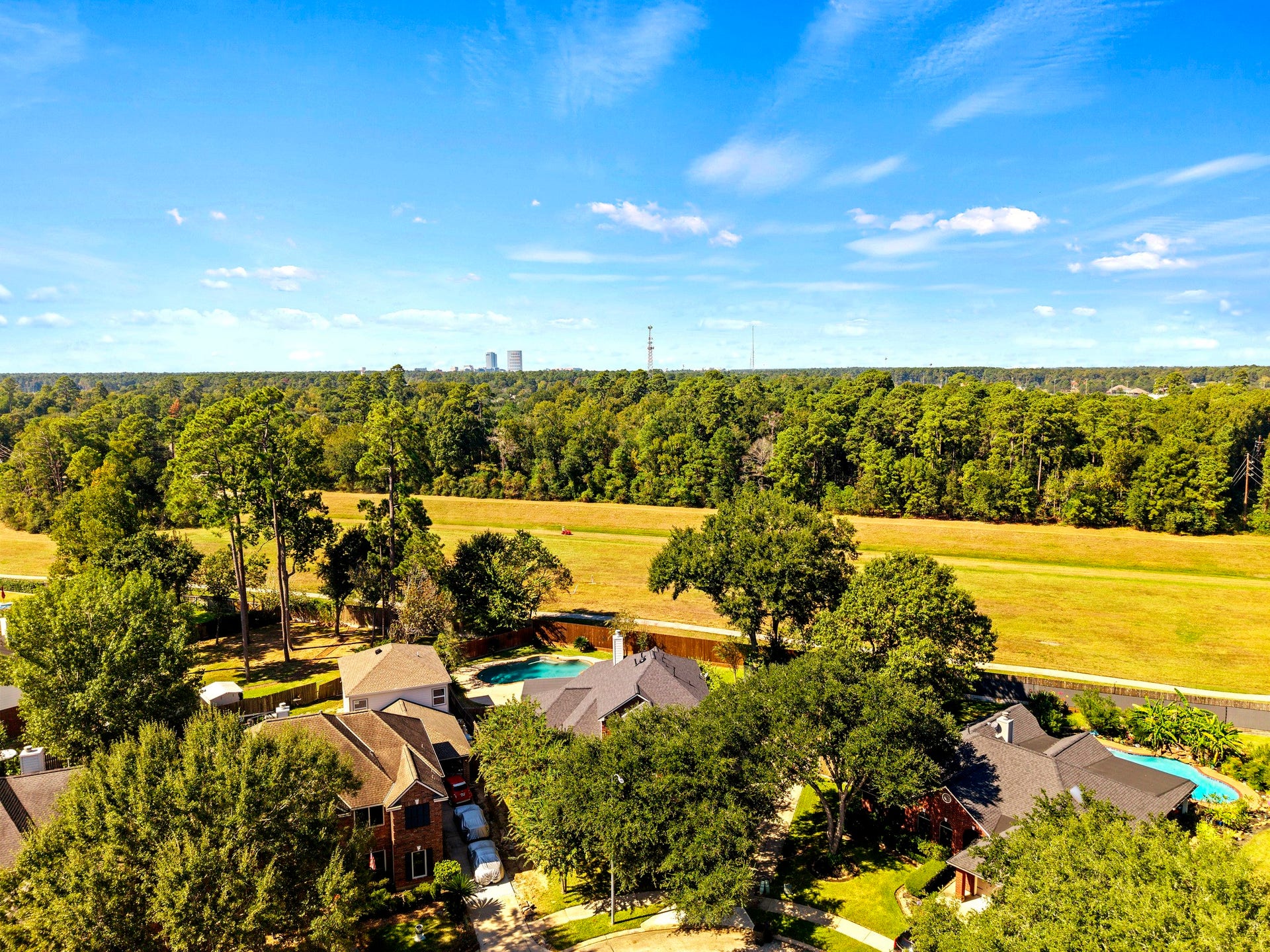 1806 Kensington Park Circle, Spring, TX 77386 Aerial view of the tree-lined neighborhood.