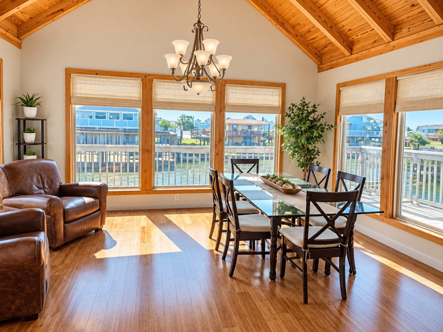 3710 Brewster Key Drive, Galveston, TX 77554 Lots of natural light and beautiful views in this dining room