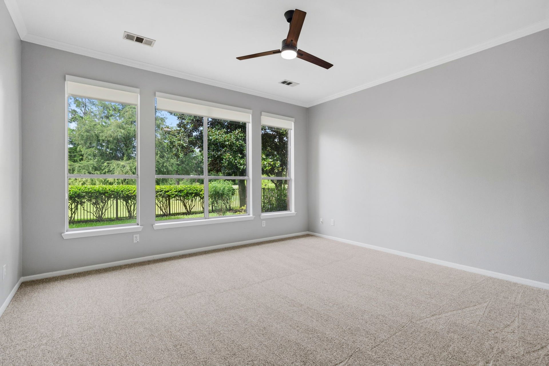 3427 Powell Way, Missouri City, TX 77459 Bright bedroom and serene outdoor views.