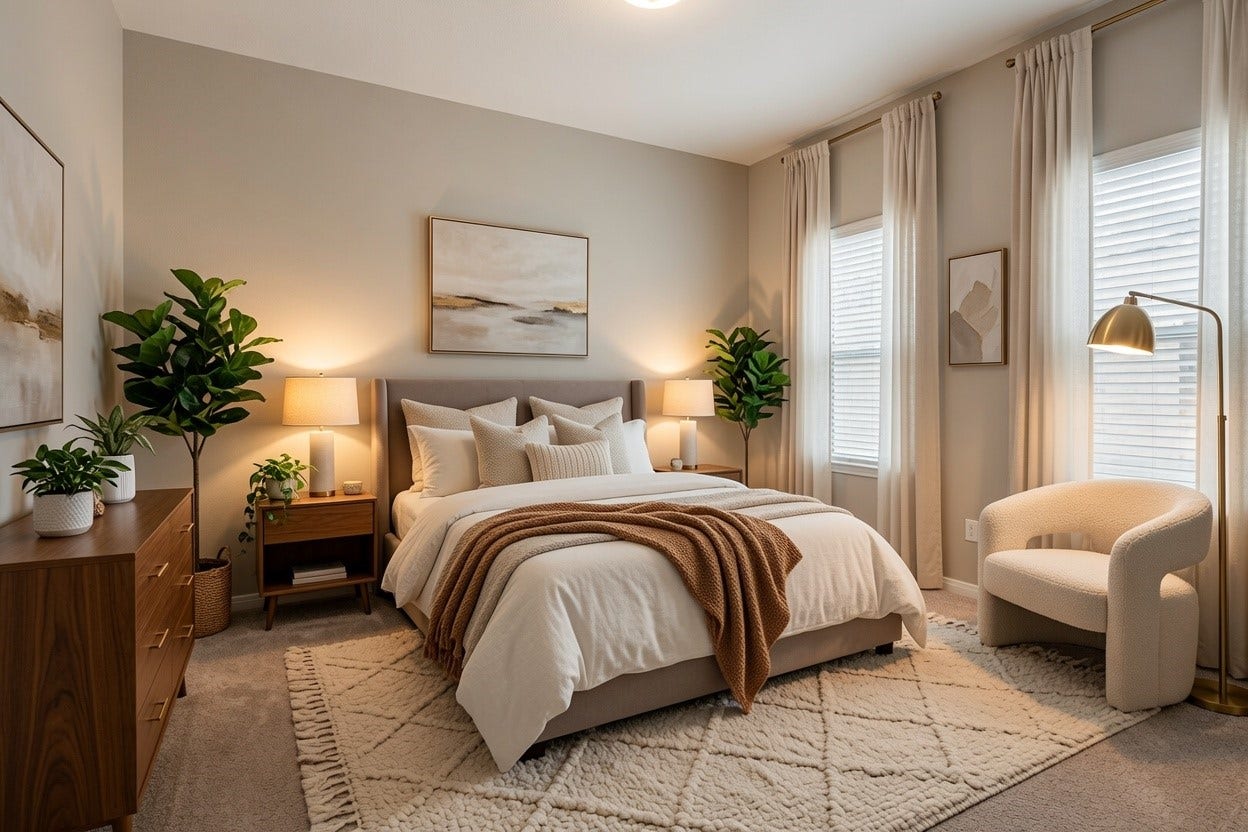 2615 W Dallas Street, Houston, TX 77019 VIRTUALLY STAGED bedroom 3 on 3rd level at rear of home
