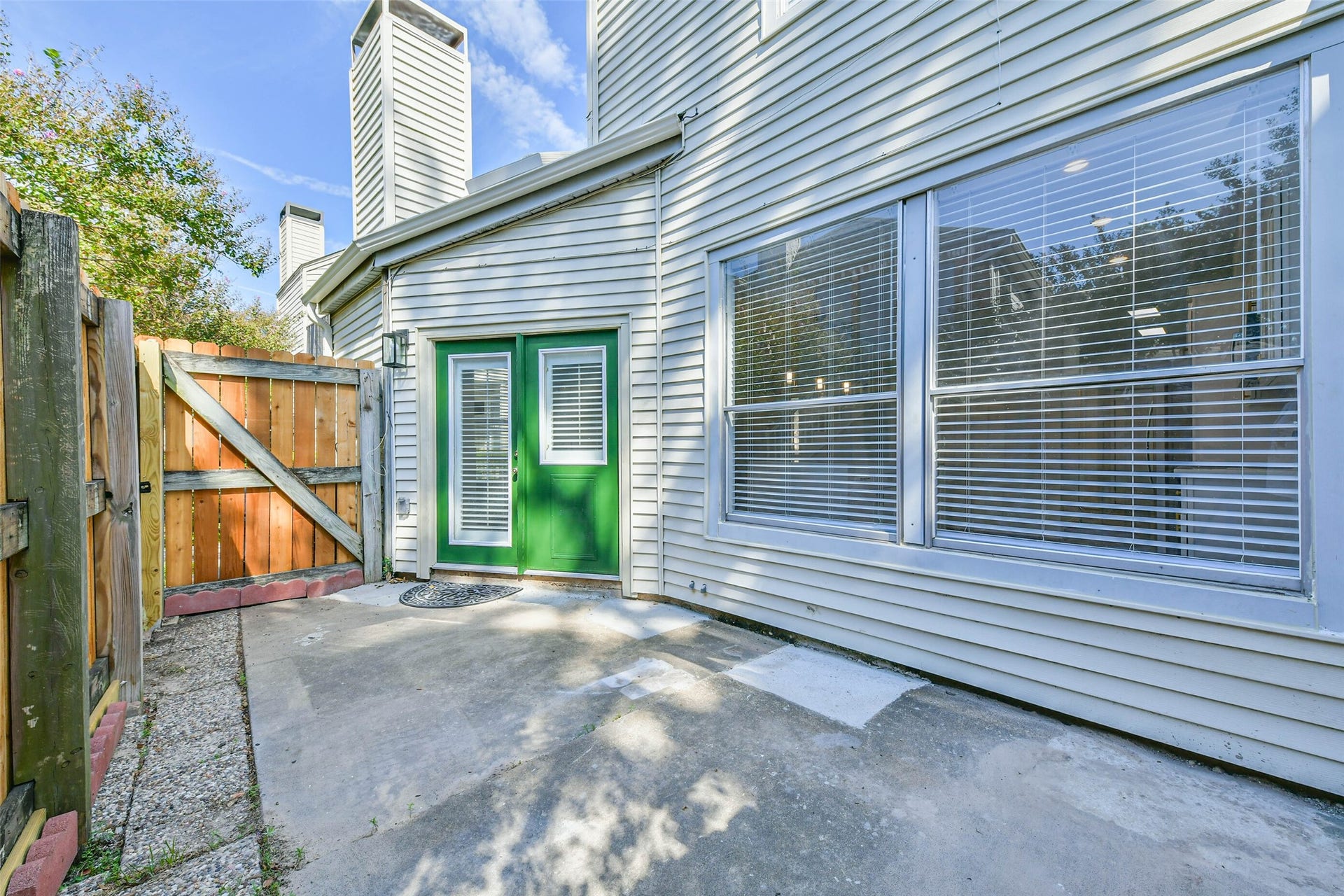There is a private fenced patio where you can enjoy this beautiful fall weather!