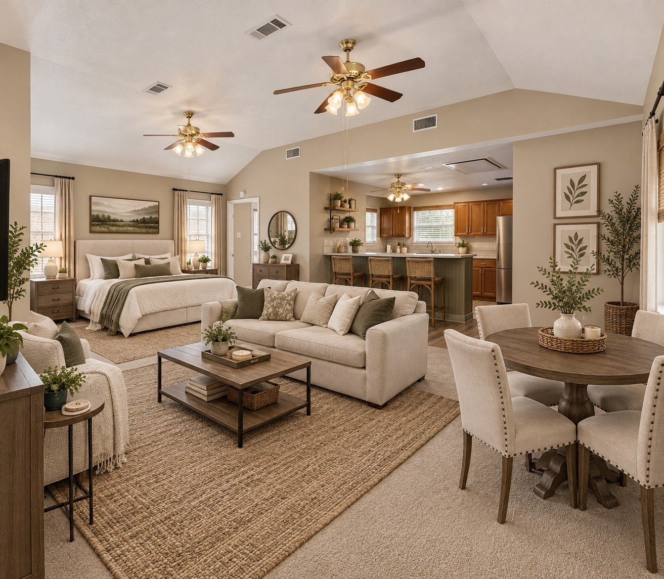 Garage apartment suite AI Virtually Staged
