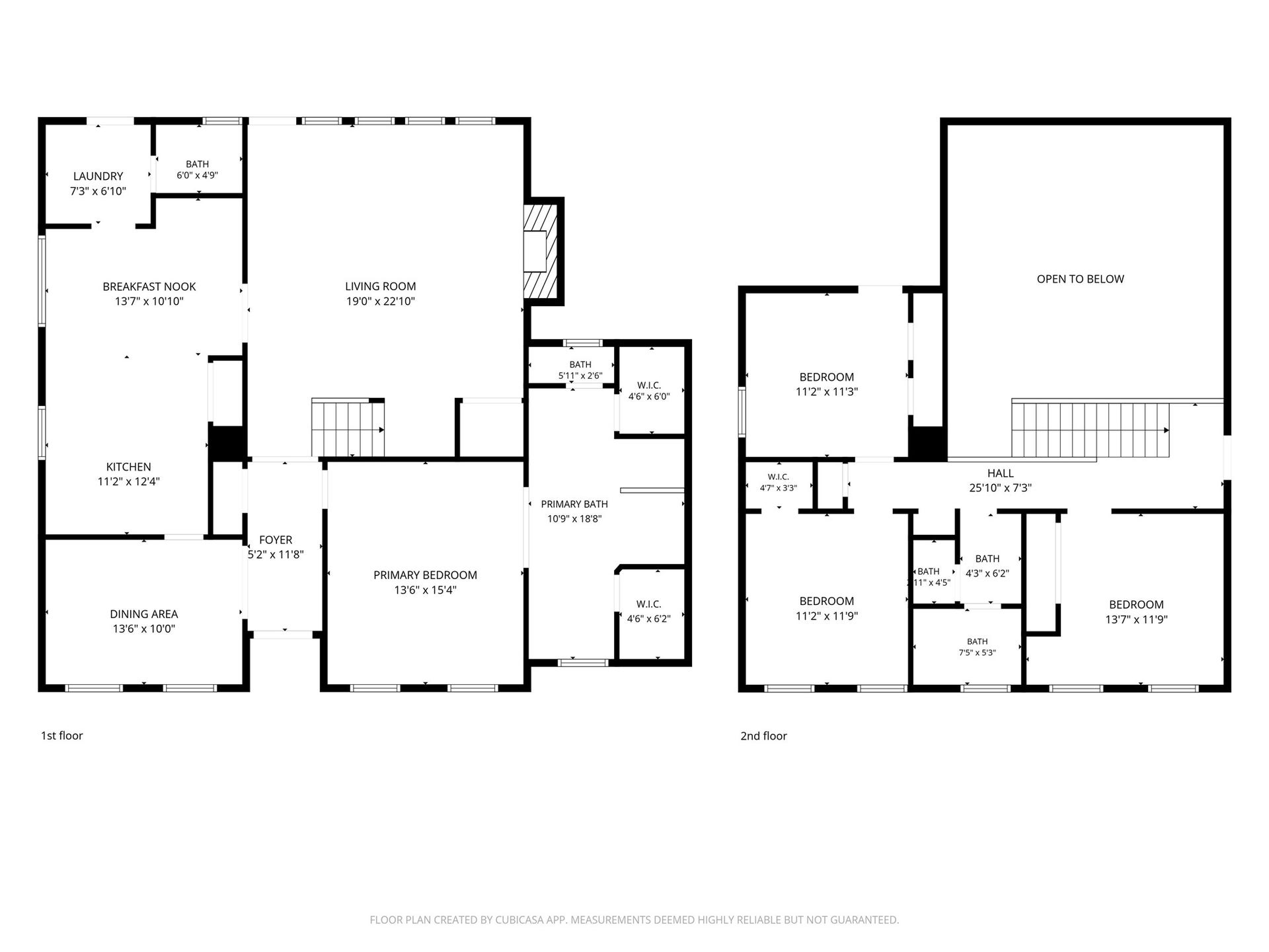 Spacious two-floor layout featuring a large living room, primary bedroom with ensuite on the first floor, and three additional bedrooms upstairs. Ideal for families seeking ample living space.
