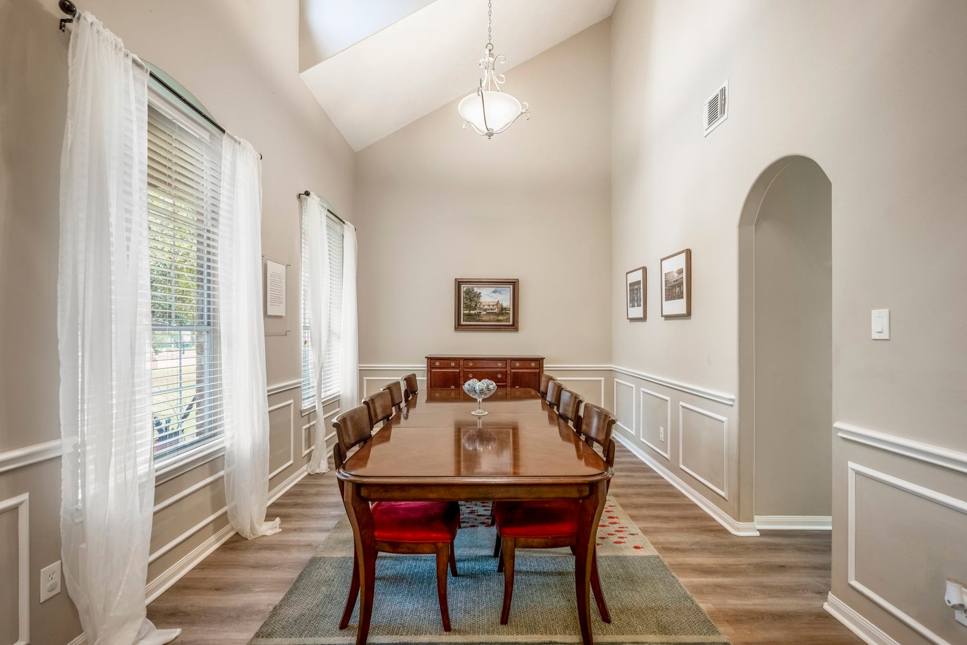 Formal dining located off the entry