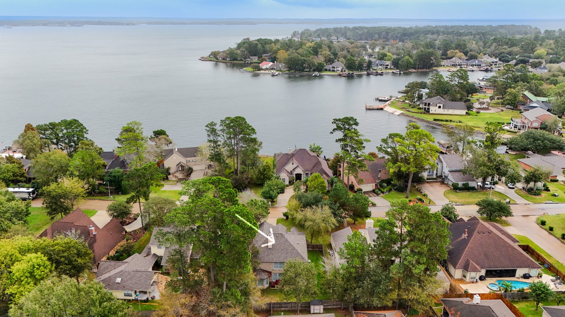 Nestled near Lake Conroe