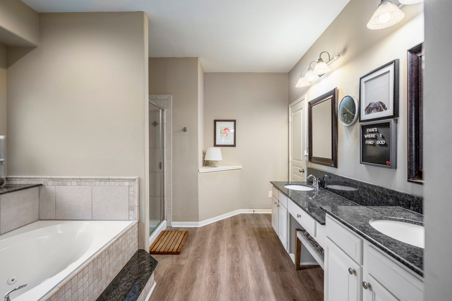 Includes soaking tub