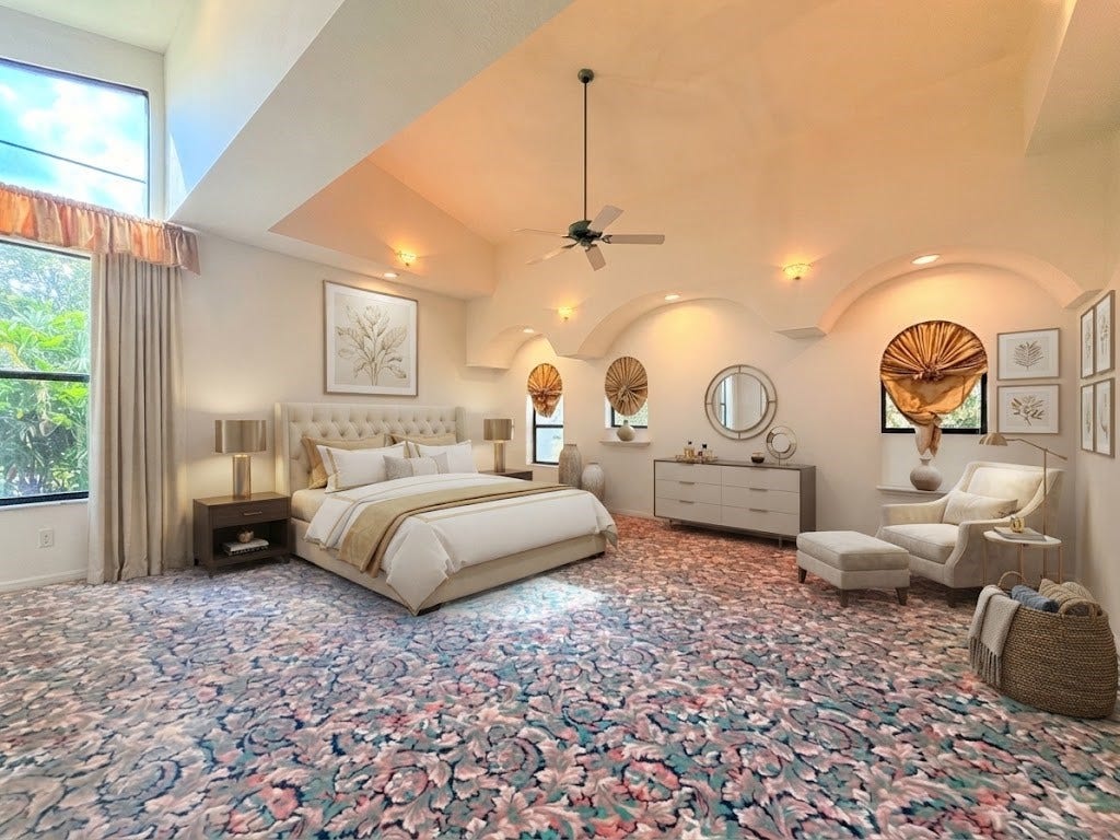 7110 W Mockingbird Lane, Pearland, TX 77584 digital staged primary bedroom