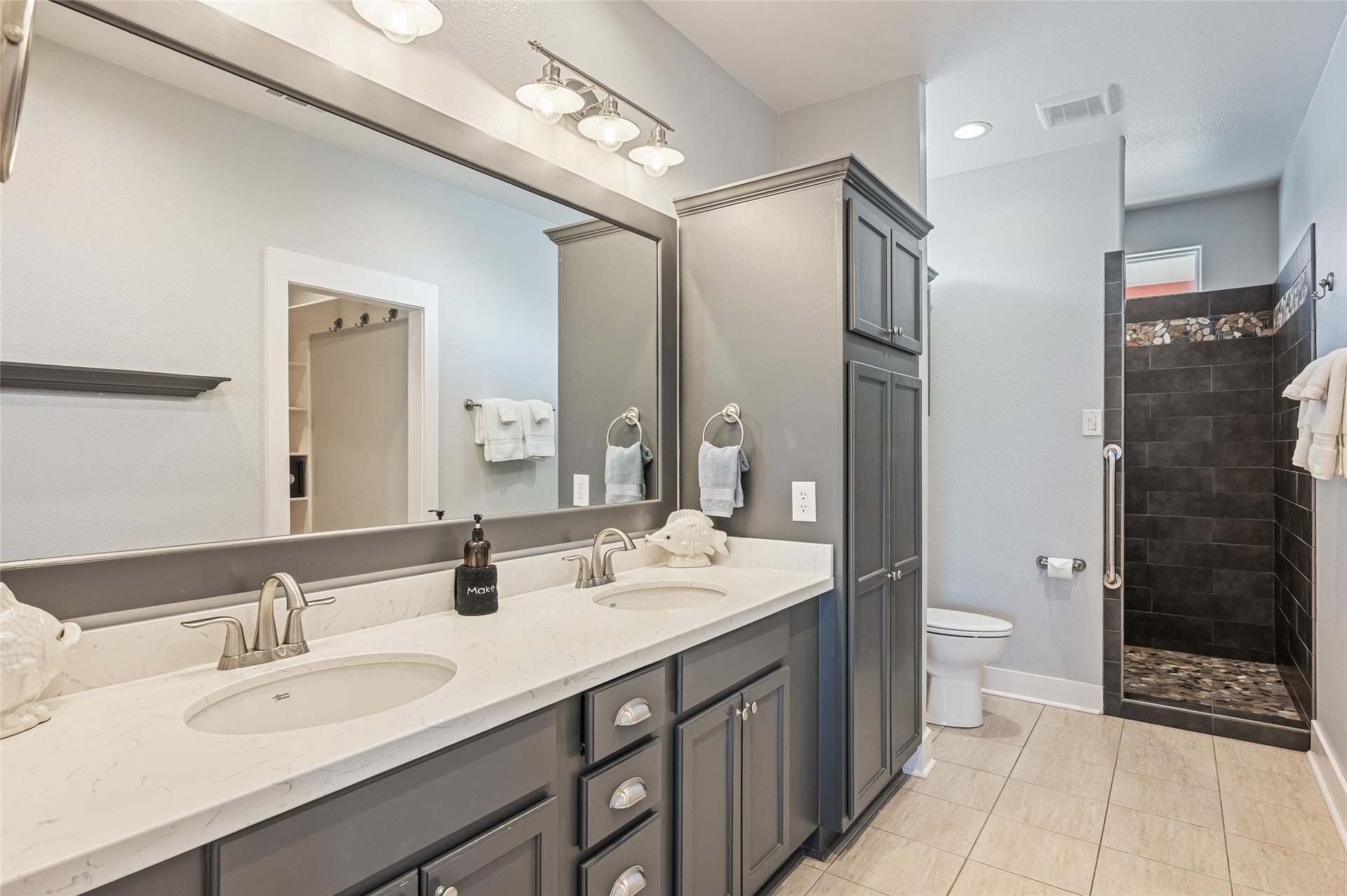 View of master bath from bedroom