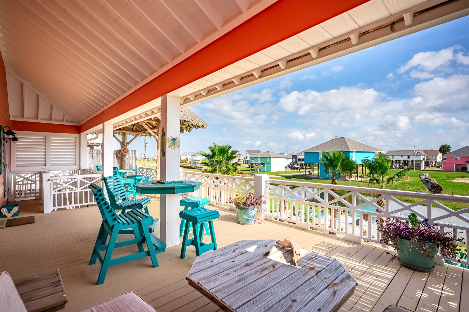 Spacious, partially covered deck