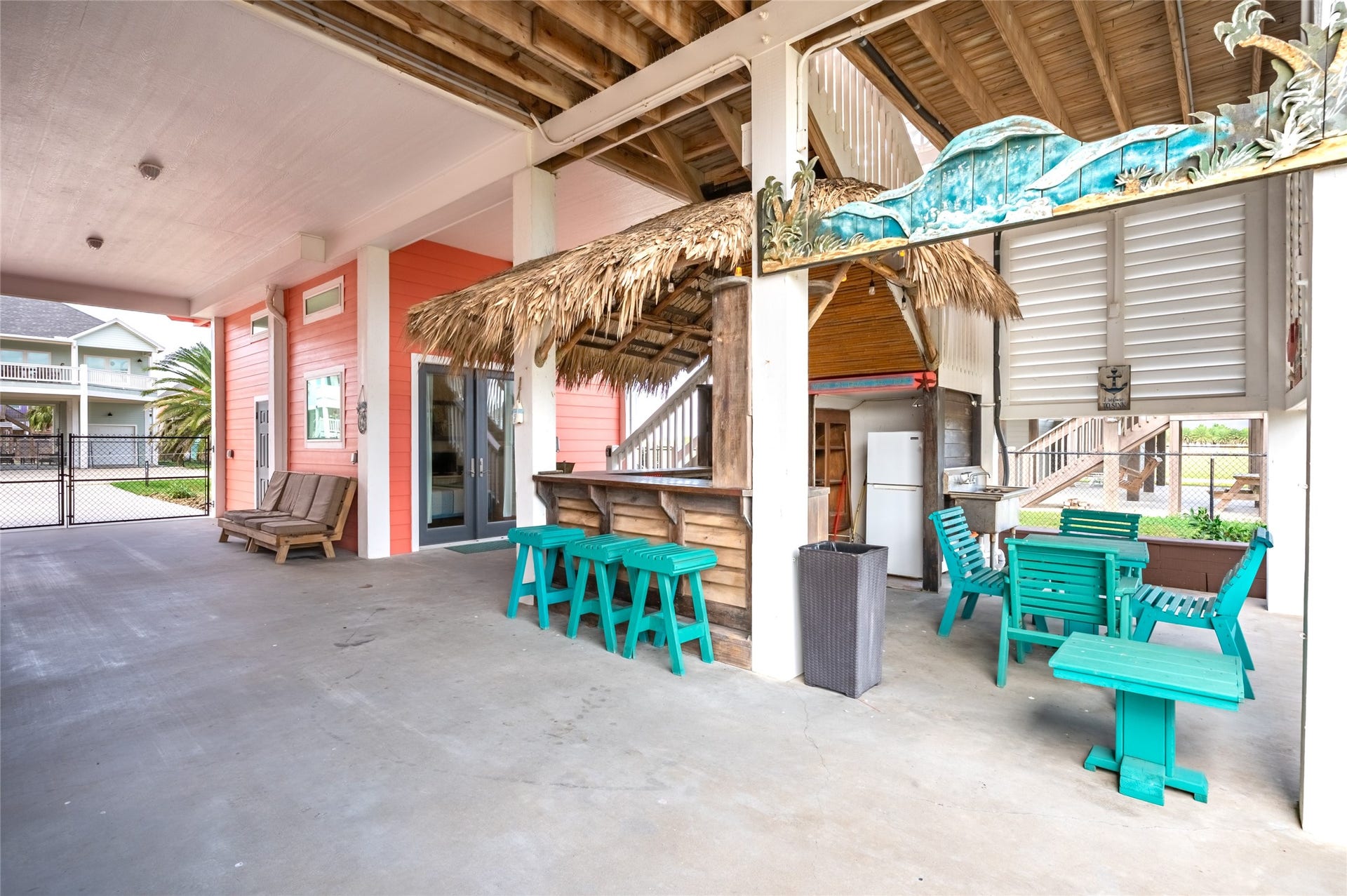 Tiki bar with extra seating area