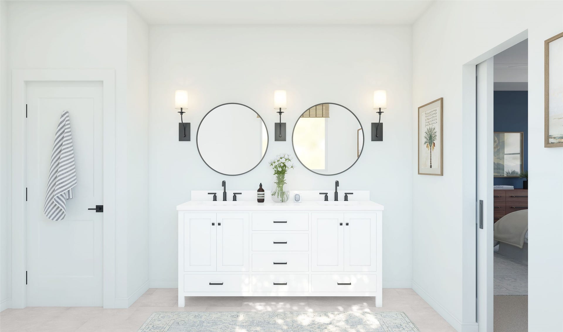 1069 Apple Ridge Road, Magnolia, TX 77363 Relaxing primary bath (*Artist rendering used for illustration purposes only. Colors/finishes may differ from the ones currently selected in the home.)