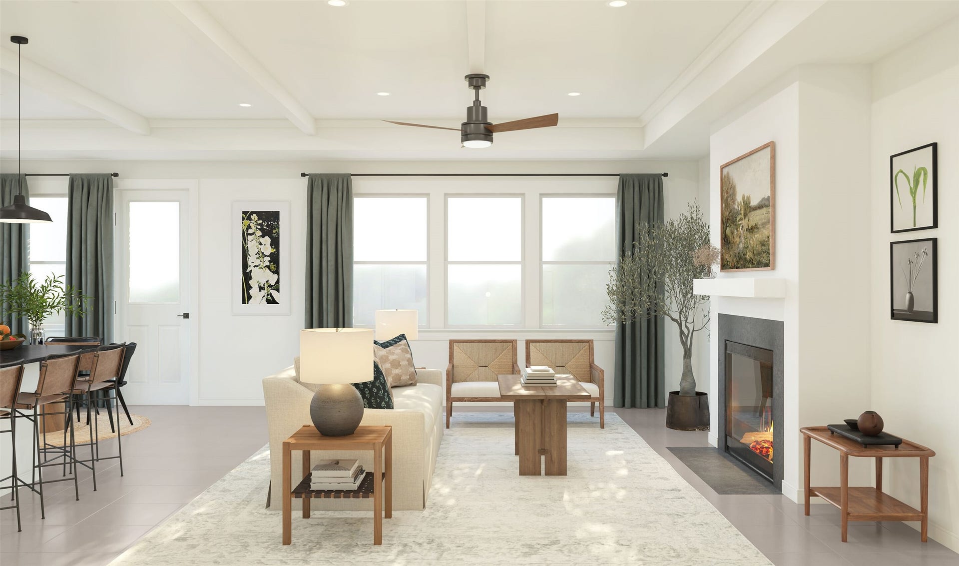 1069 Apple Ridge Road, Magnolia, TX 77363 Cozy great room (*Artist rendering used for illustration purposes only. Colors/finishes may differ from the ones currently selected in the home.)