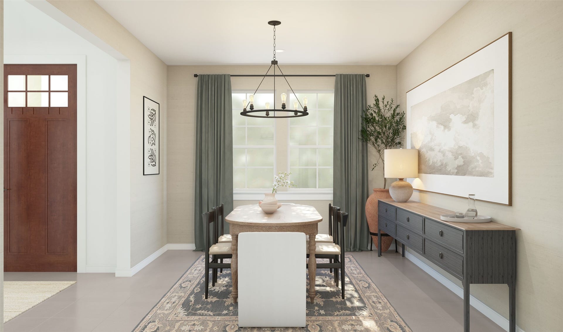 1069 Apple Ridge Road, Magnolia, TX 77363 Formal dining room (*Artist rendering used for illustration purposes only. Colors/finishes may differ from the ones currently selected in the home.)
