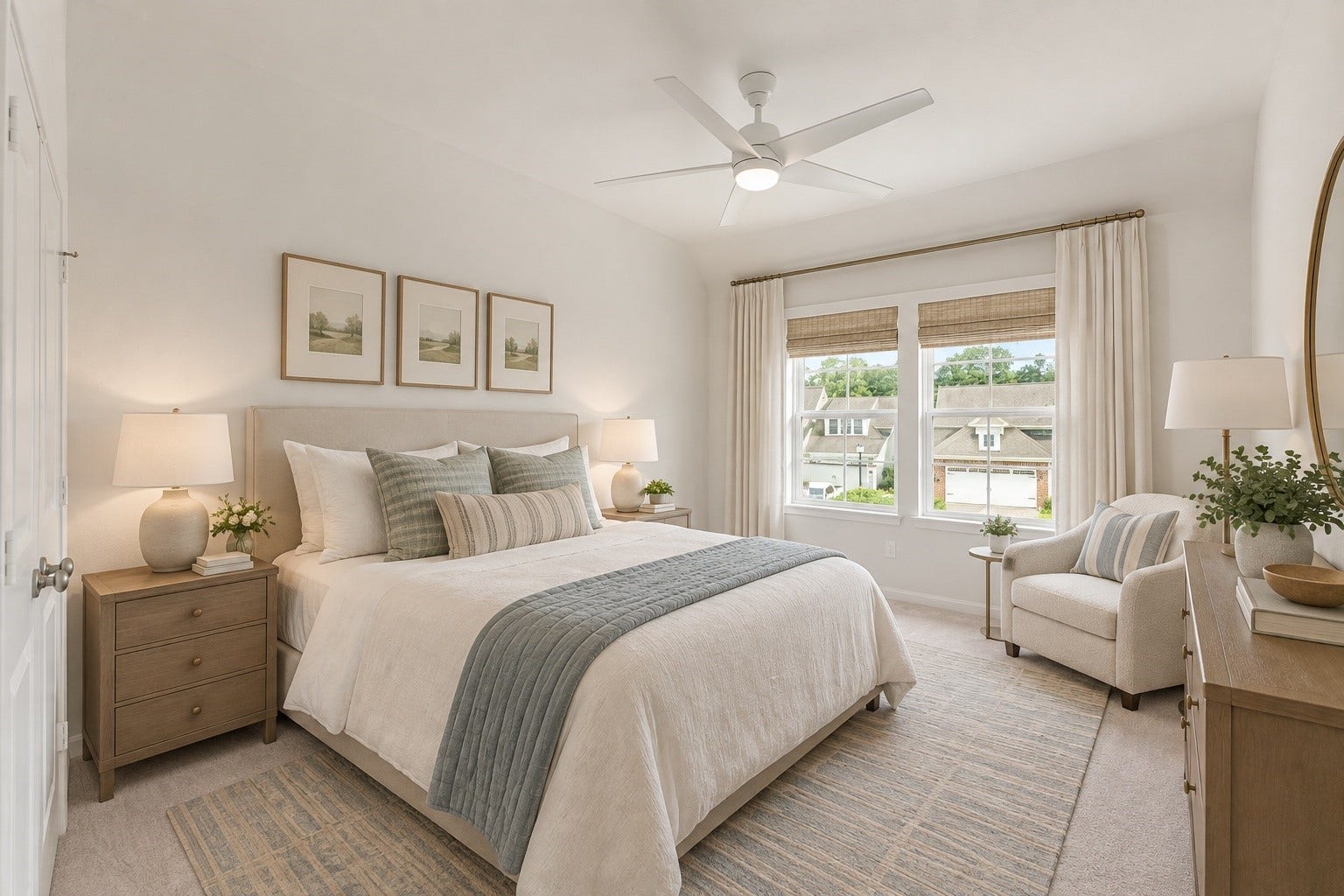 2125 Rope Maker Drive, Conroe, TX 77384 Virtually Staged. Spacious guest bedroom or kids room.