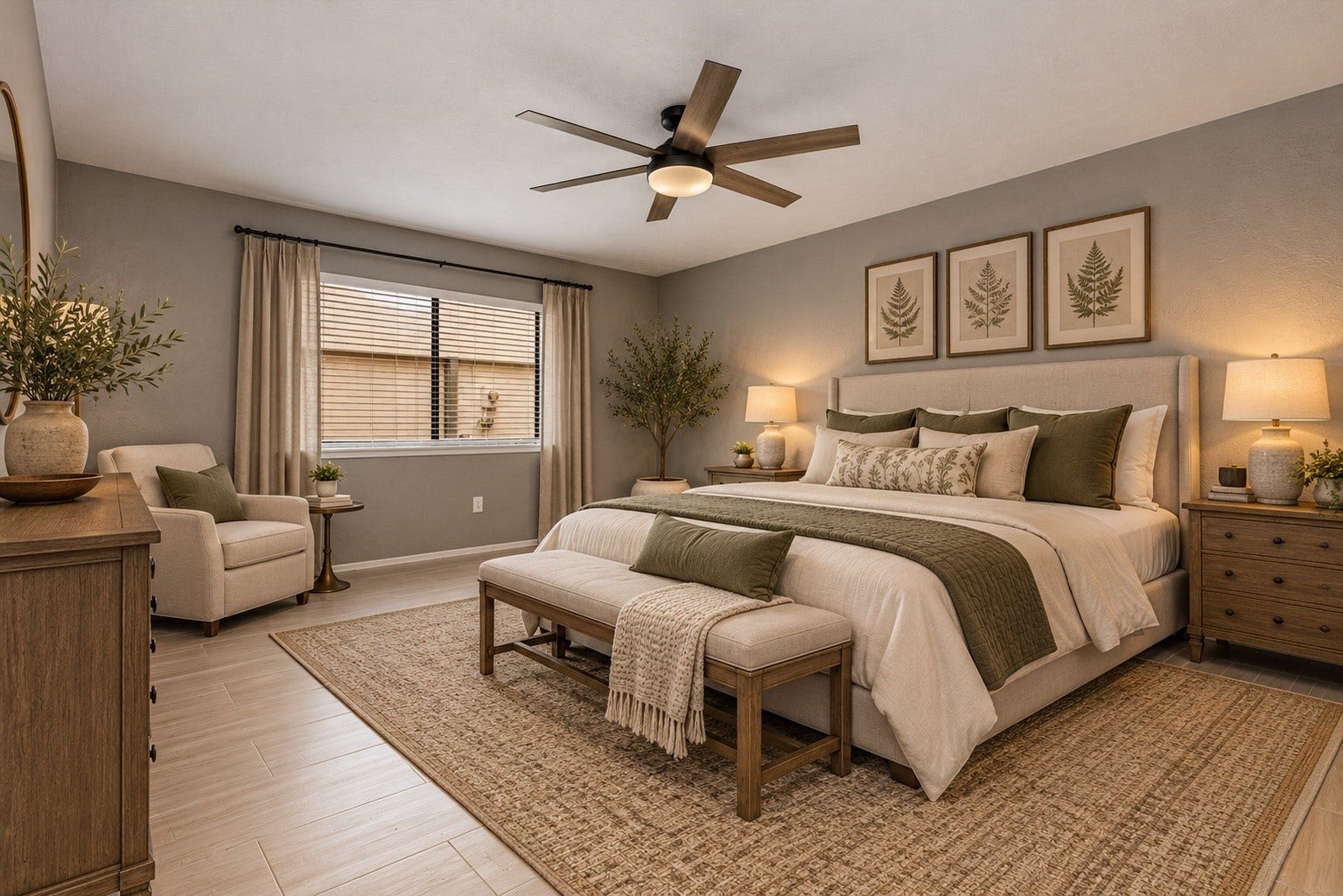 Virtually Staged Primary Bedroom