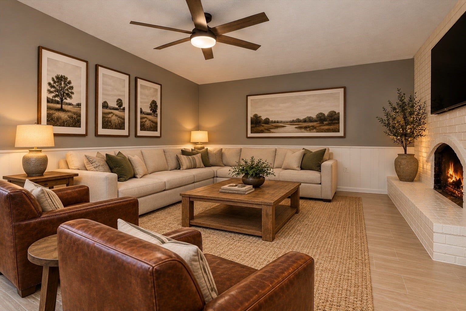 Virtually Staged Family Room