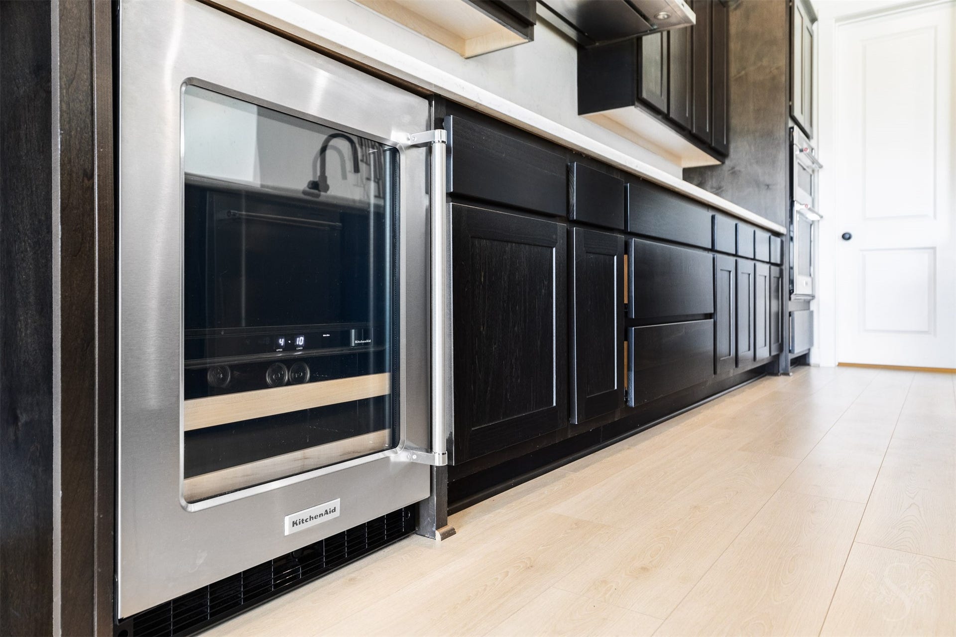 Convenient wine and beverage refrigerator.