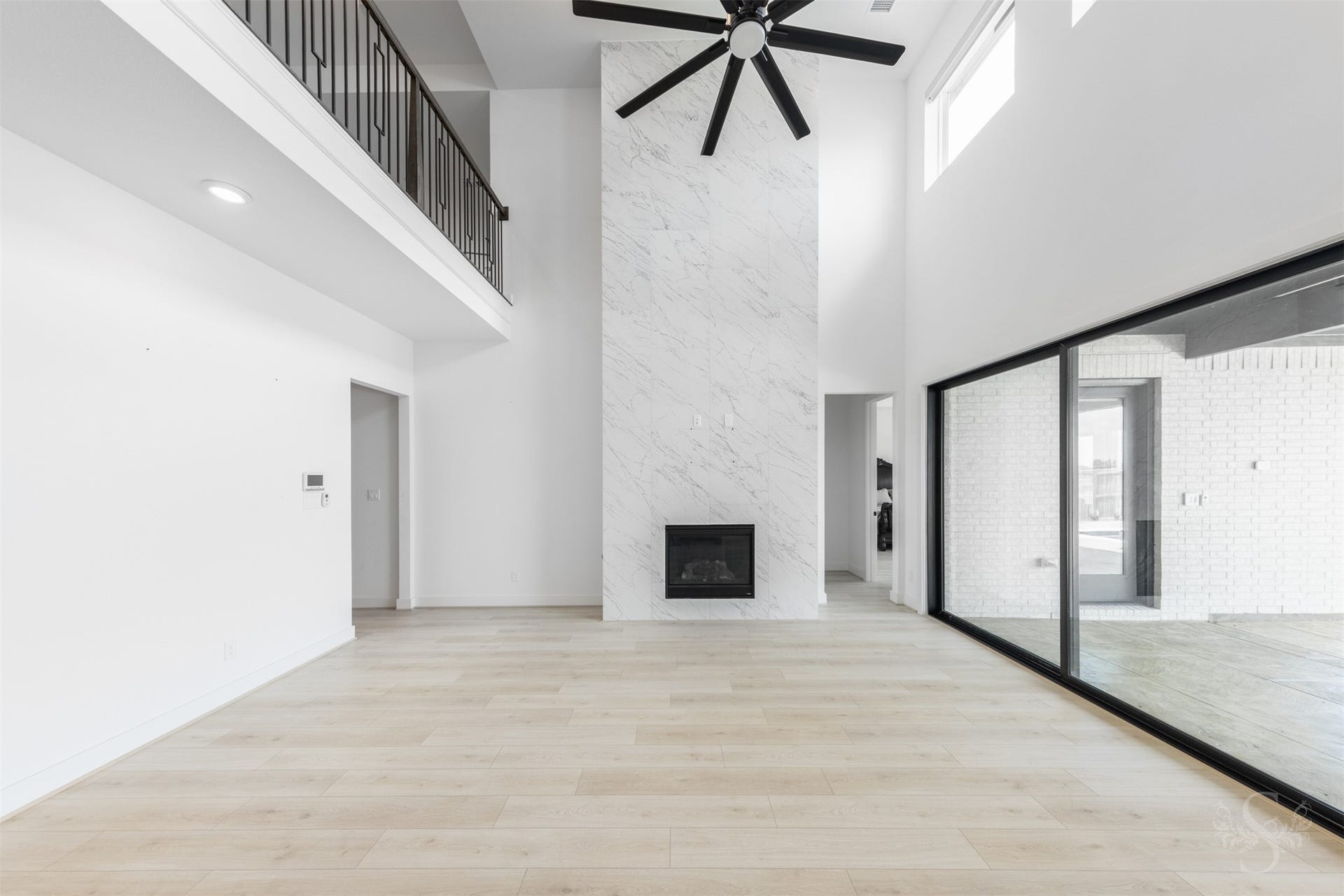 Inviting living area overlooking the outdoor retreat.