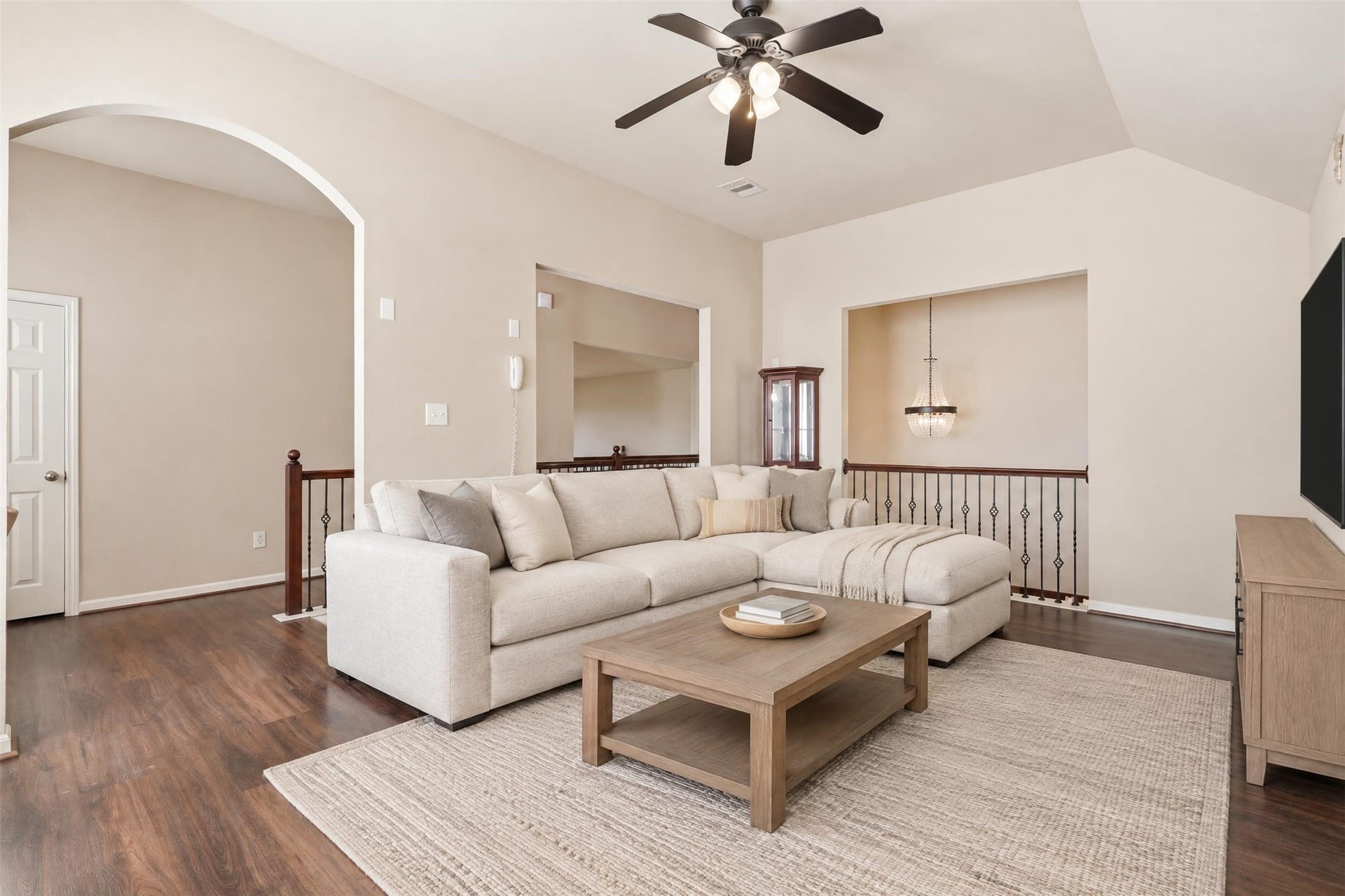 5106 Autumn Rose Lane, Sugar Land, TX 77479 Virtually staged. Built-in shelving and room to spread out make the game room a flexible space that can grow with your needs.