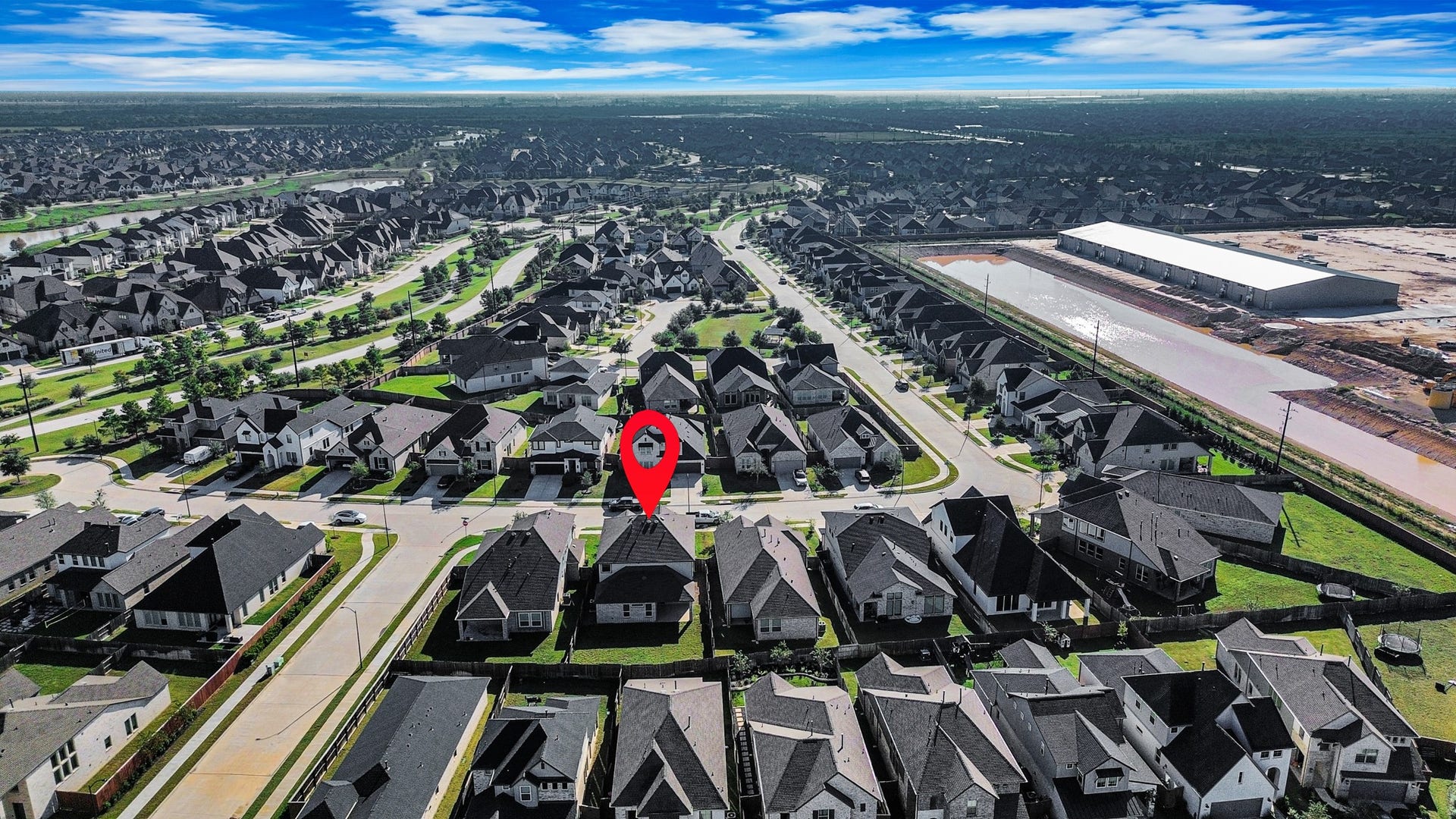 Aerial view subdivision