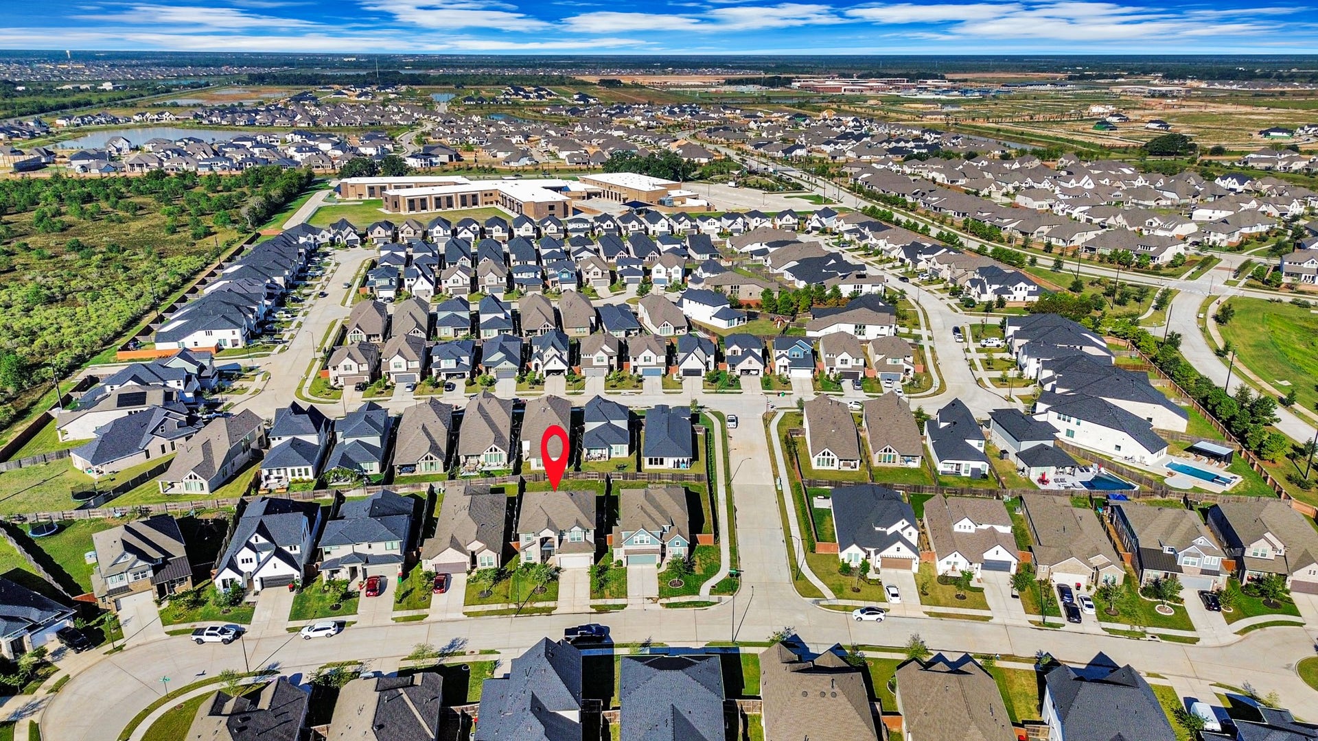 Aerial view subdivision