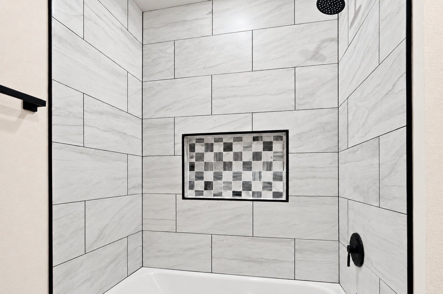 Updated tile on the shower