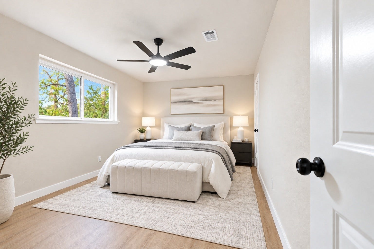 One of the bedrooms on the second floor 
*This photo has been virtually staged*