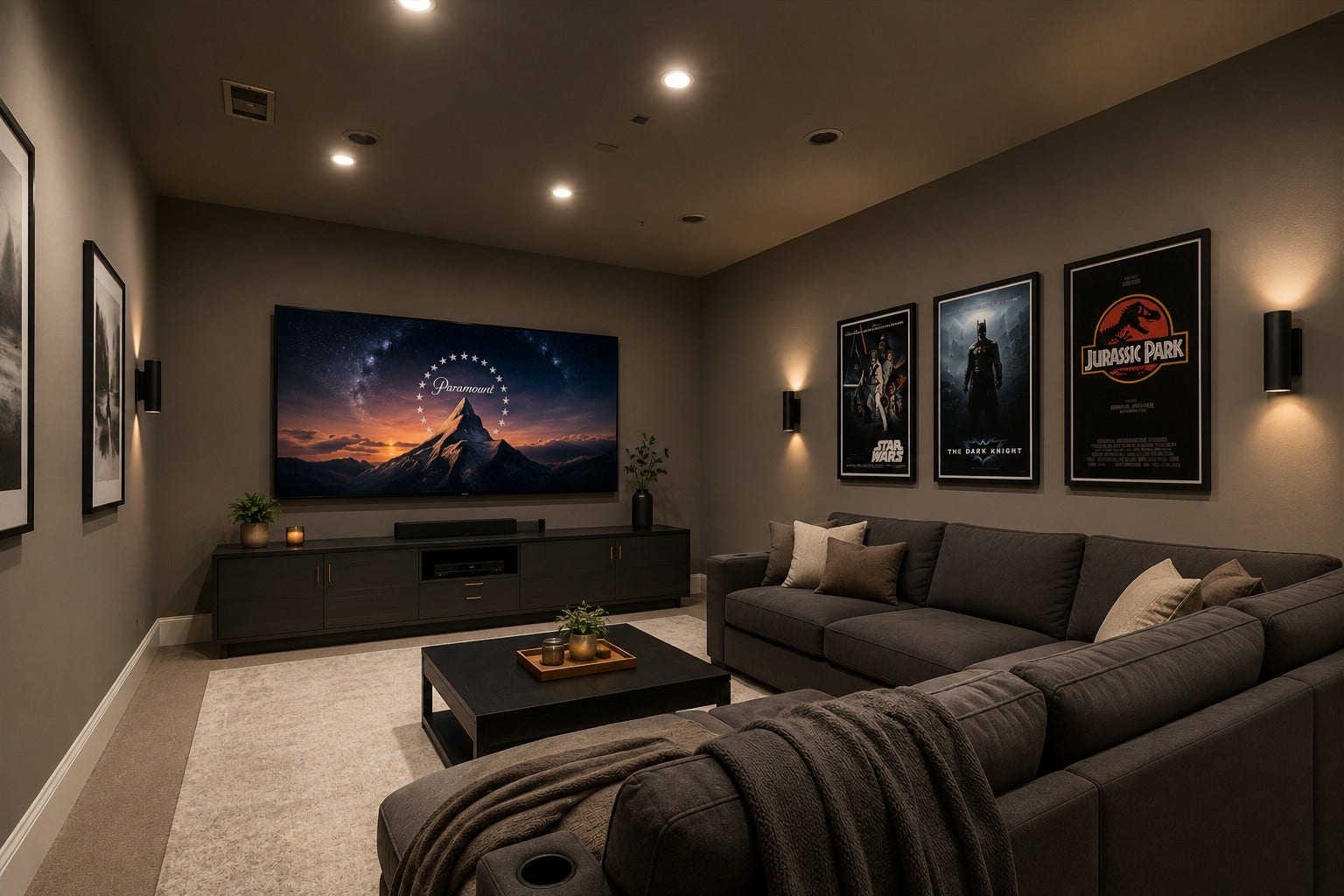 4802 Saxon Street, Bellaire, TX 77401 Digitally enhanced and staged media room located on the second floor just off of the upstairs flex space.