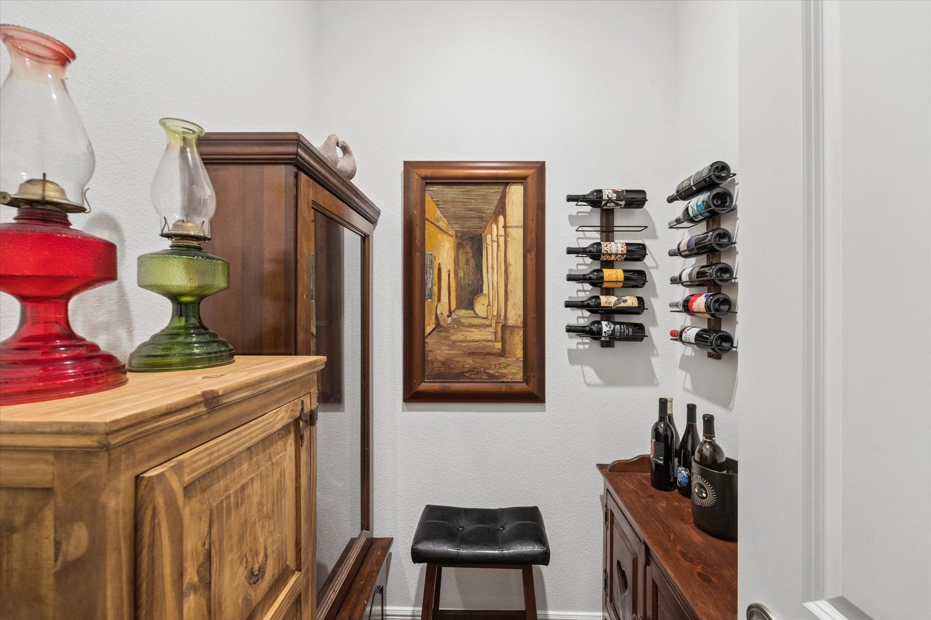 A keyed storage closet located off of the entryway hallway and dining room