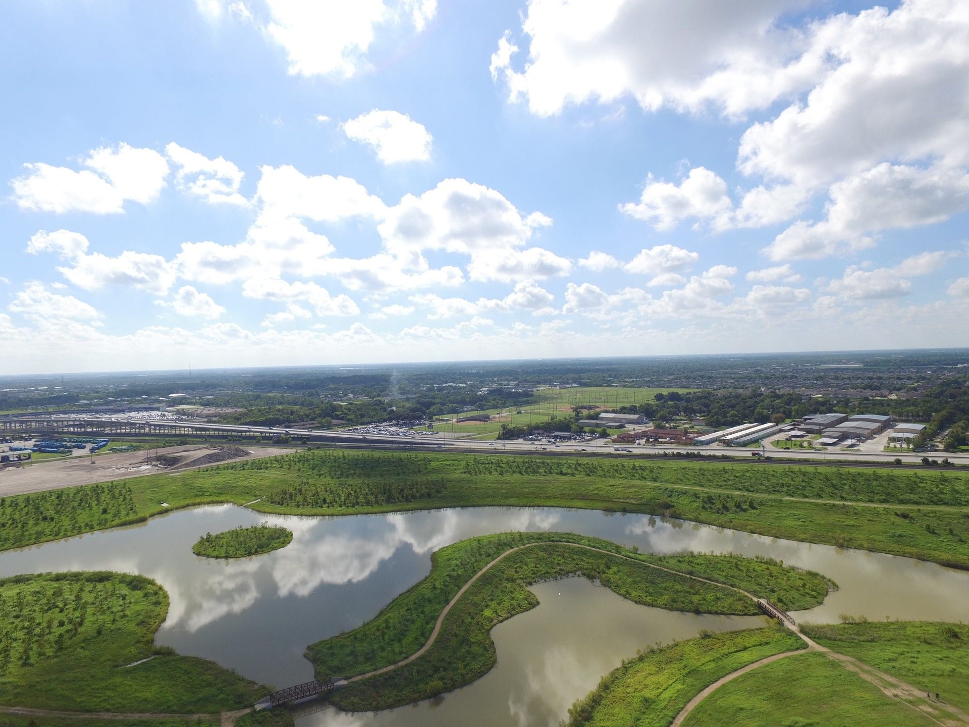 11227 Greenwillow Street, Houston, TX 77035 Ariel view of the wonderful 291 acres of wetlands, greenspace and nature trails.