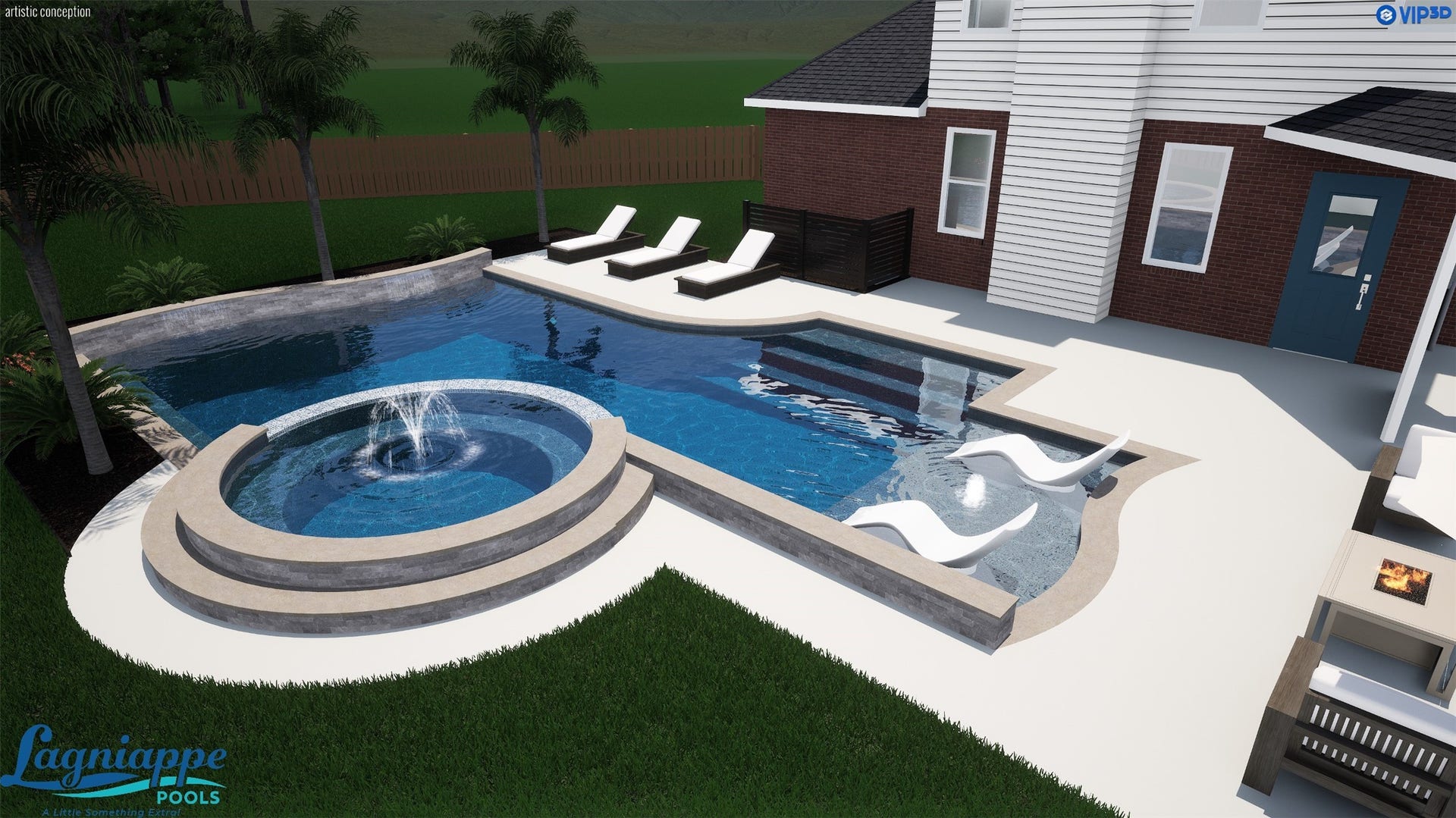 98 W Night Heron Place, The Woodlands, TX 77382 Pool rendering by Lagniappe Pools