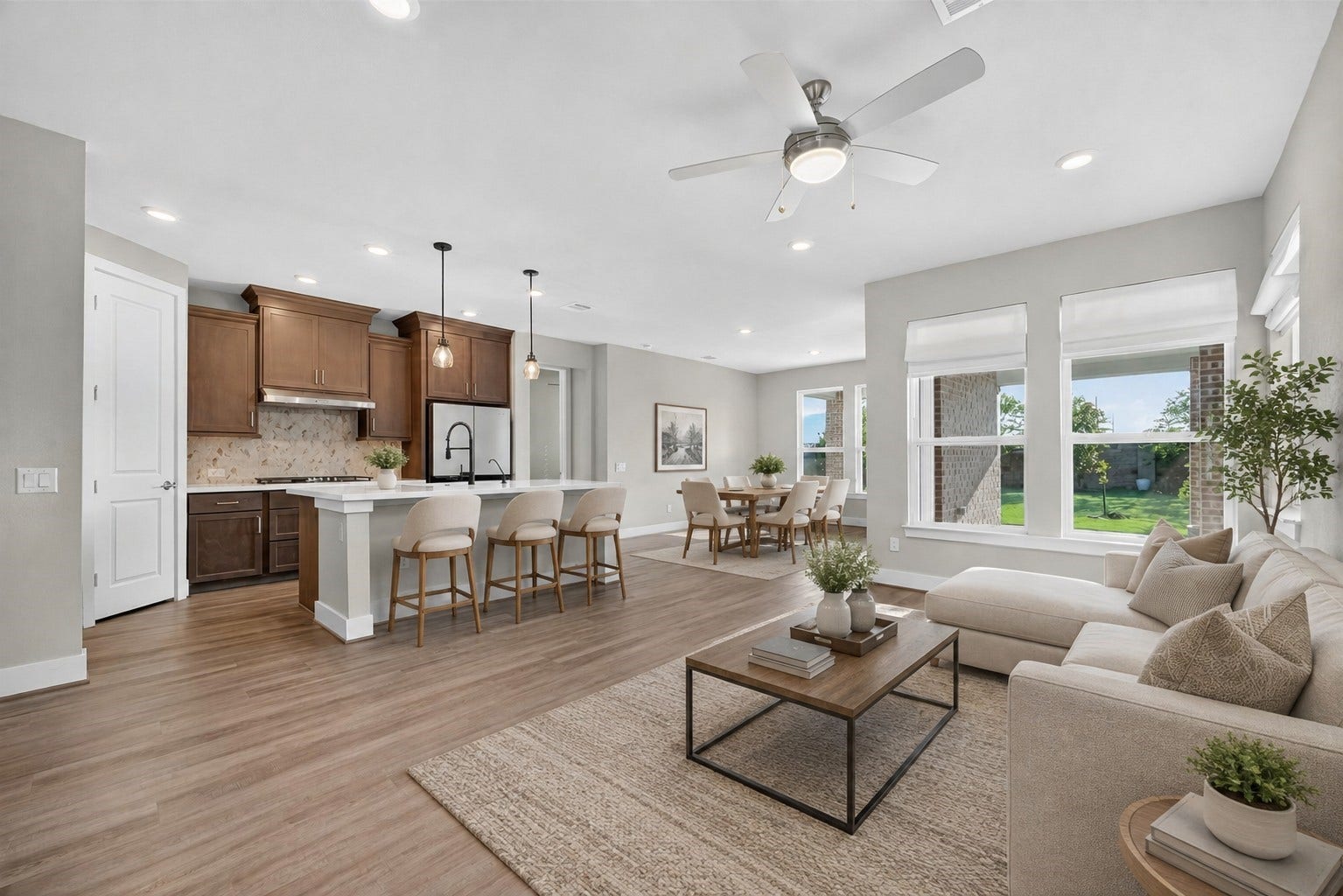 5350 Lantana River Lane, Fulshear, TX 77441 This open-concept layout is filled with abundant natural light, creating a bright and airy flow thats perfect for both relaxing and entertaining. **Virtually Staged**